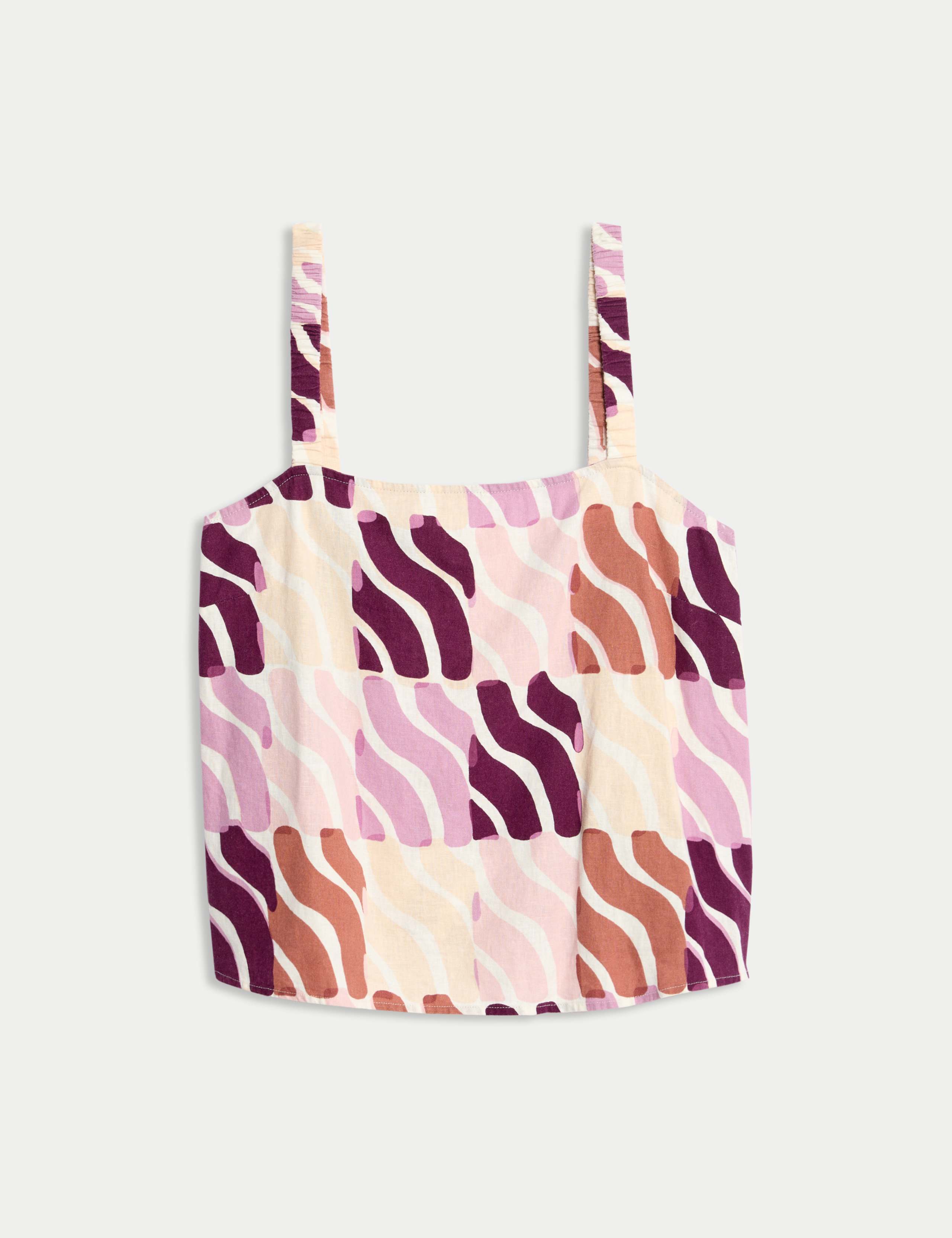 Linen Rich Printed Cami Top 2 of 7