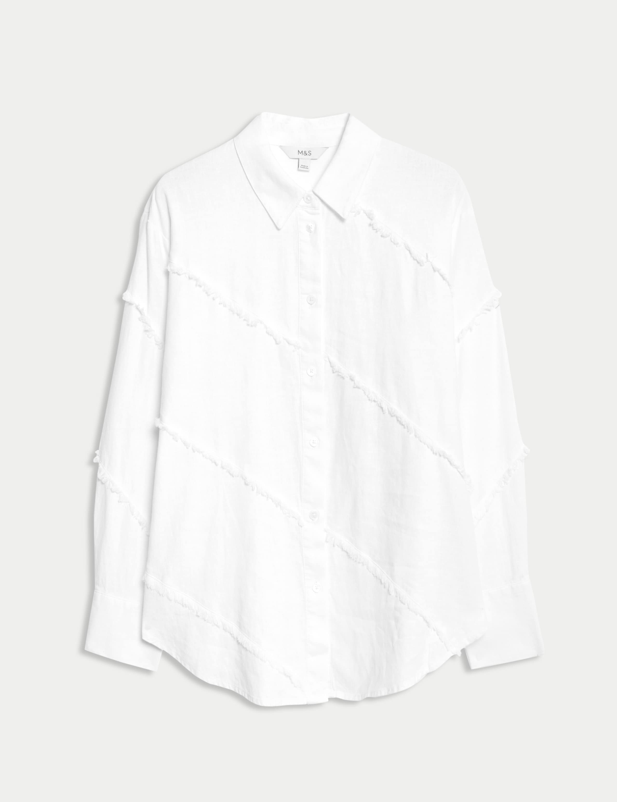 Linen Rich Relaxed Raw Edge Shirt 2 of 2