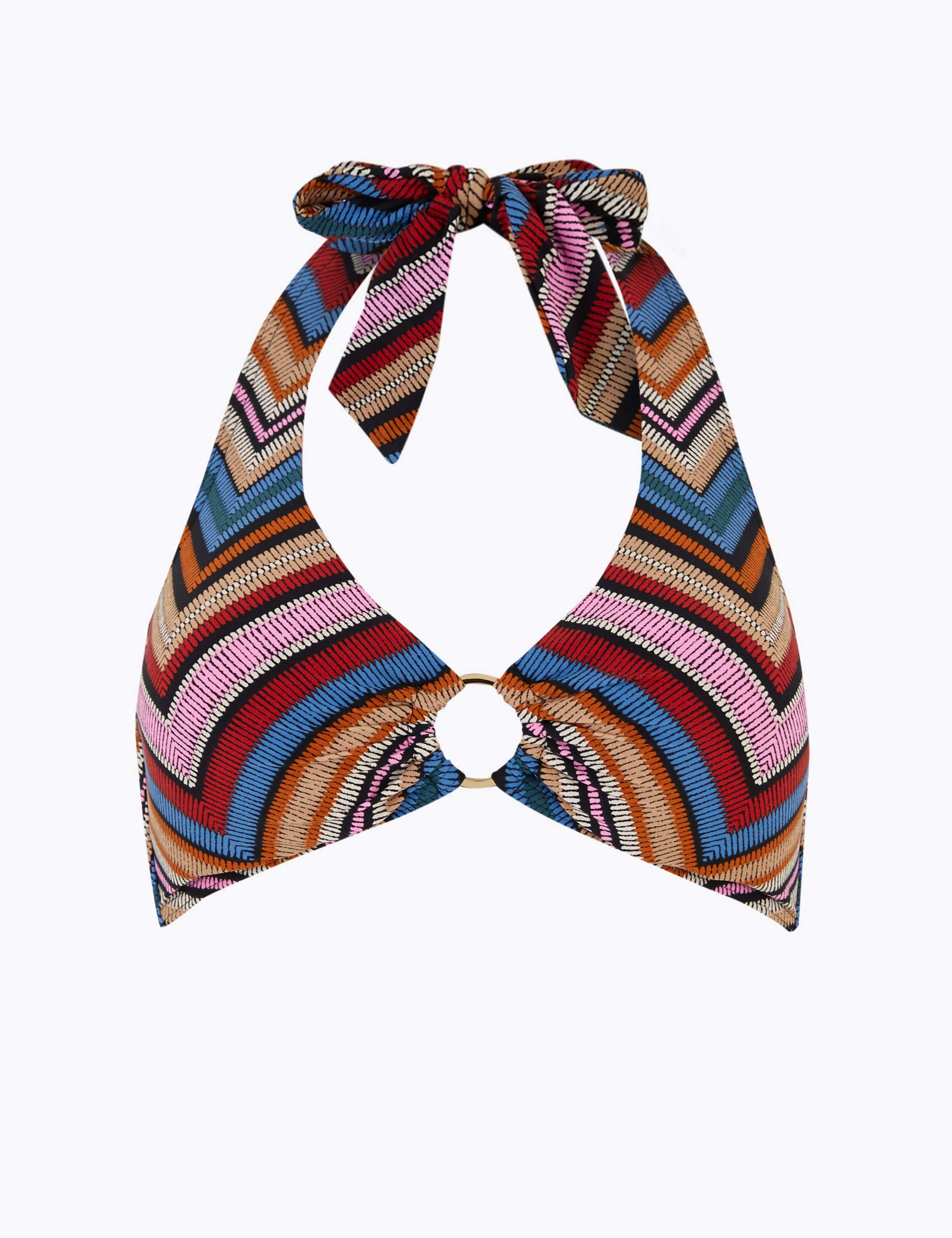 Chevron Printed Ring Detail Bikini Top 2 of 6