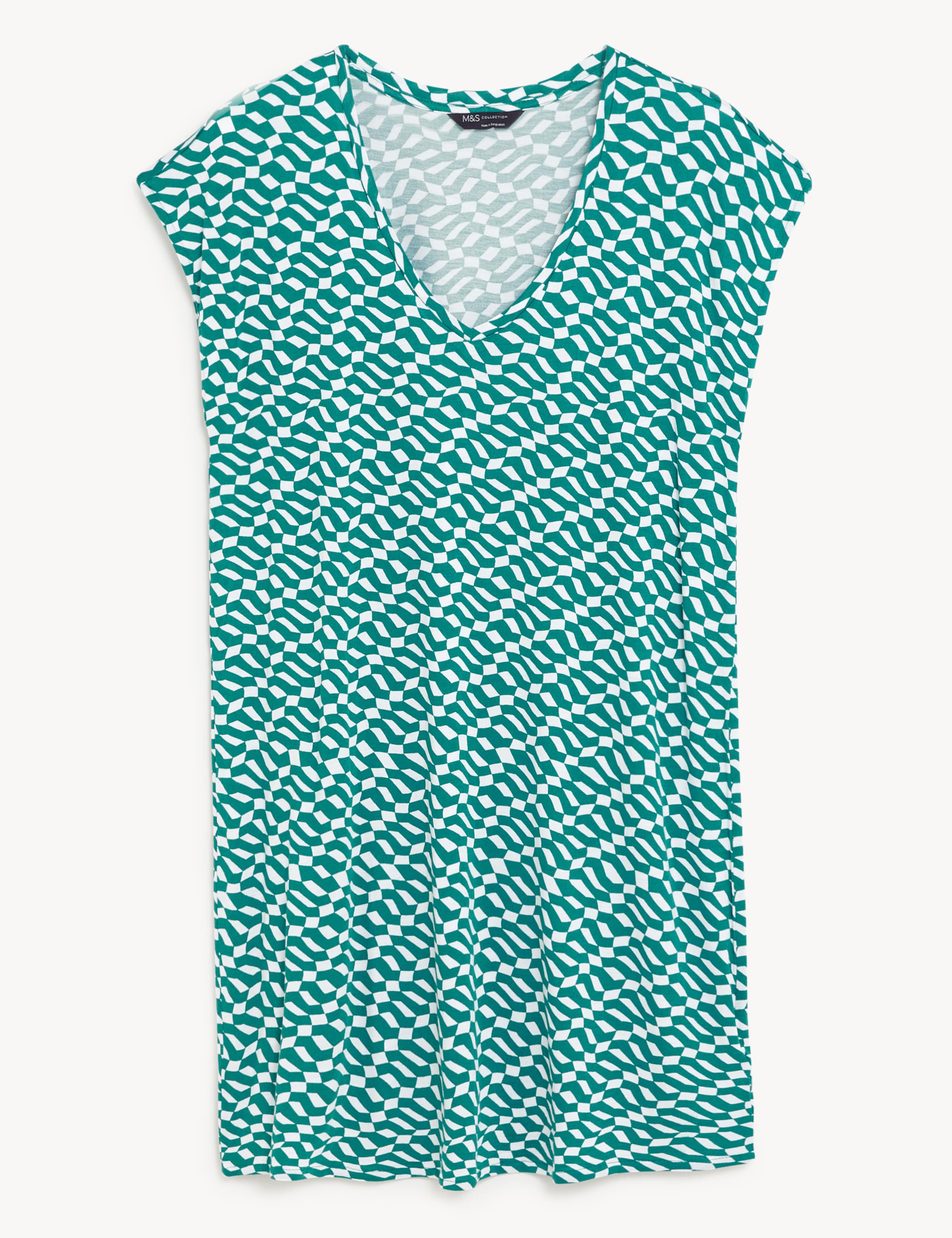 Jersey Printed V-Neck Mini T-Shirt Dress 2 of 7