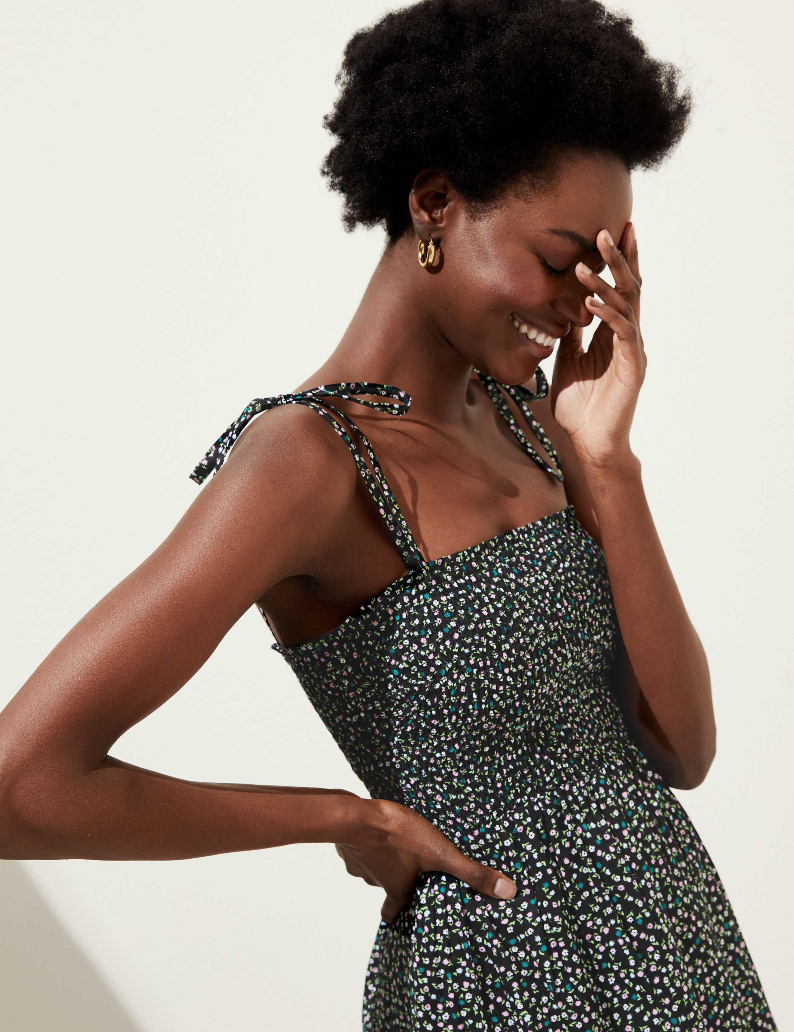 Pure Cotton Printed Midi Beach Dress 1 of 5