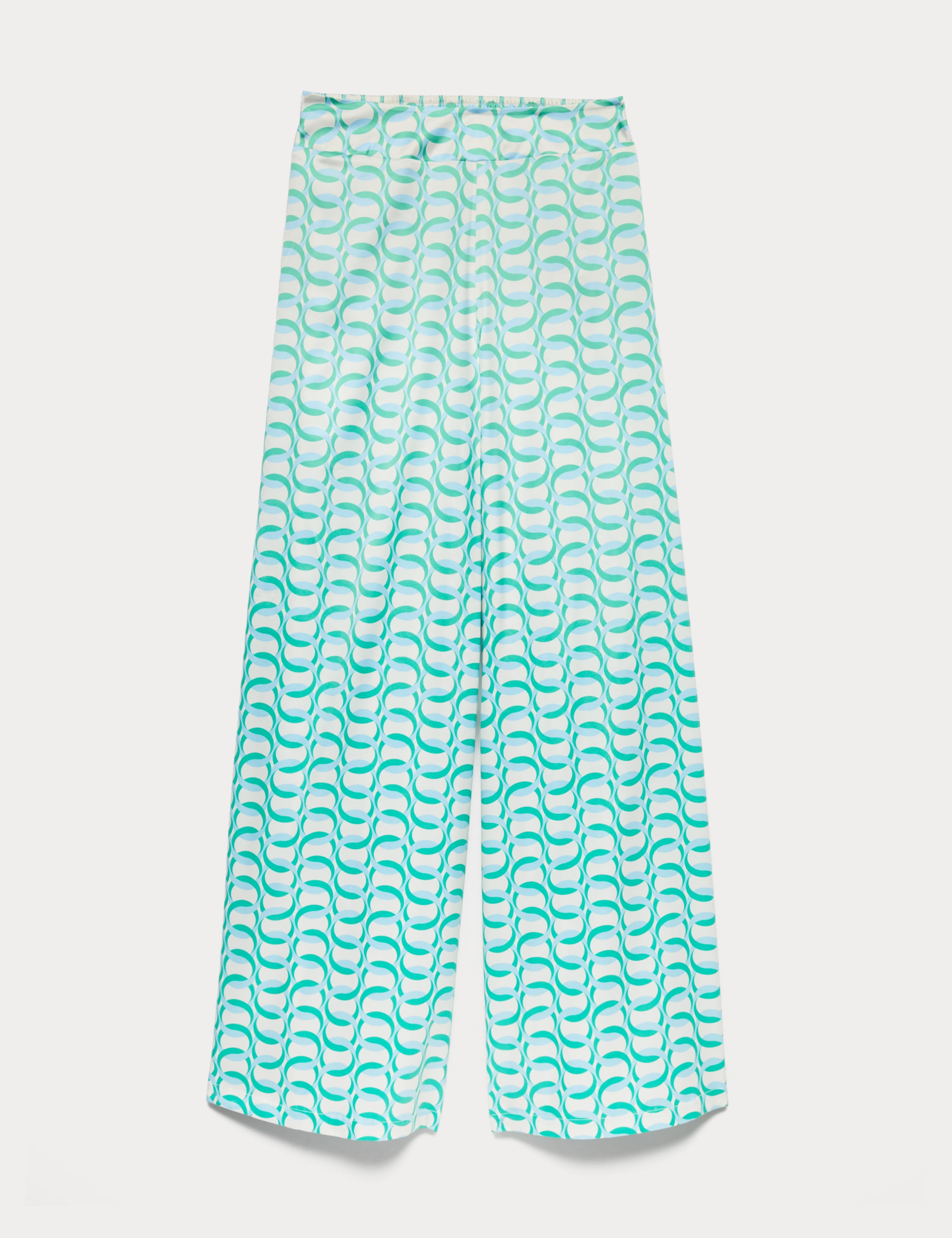 Satin Printed Palazzo Beach Trousers 2 of 5