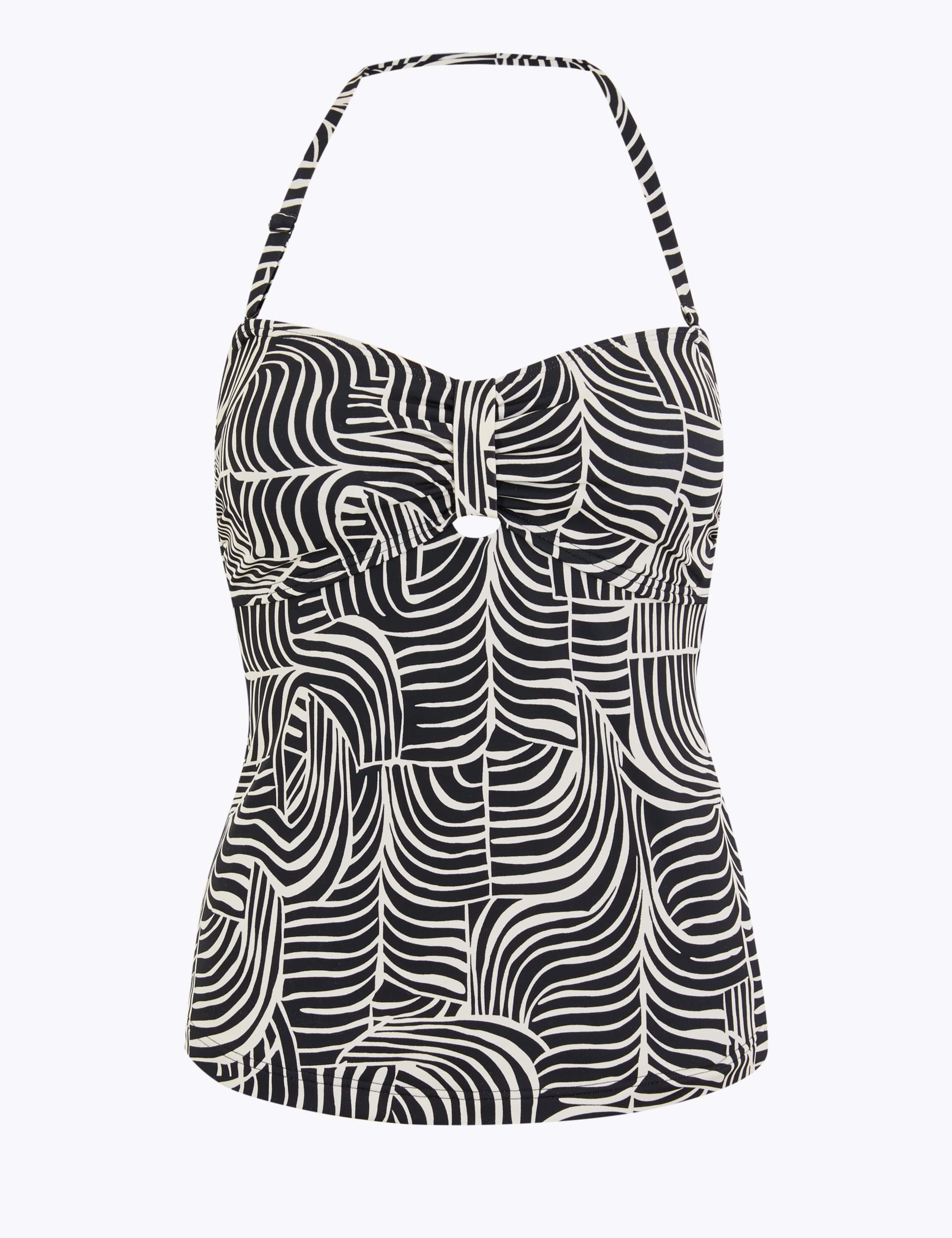 Monochrome Padded Bandeau Tankini Top 2 of 6