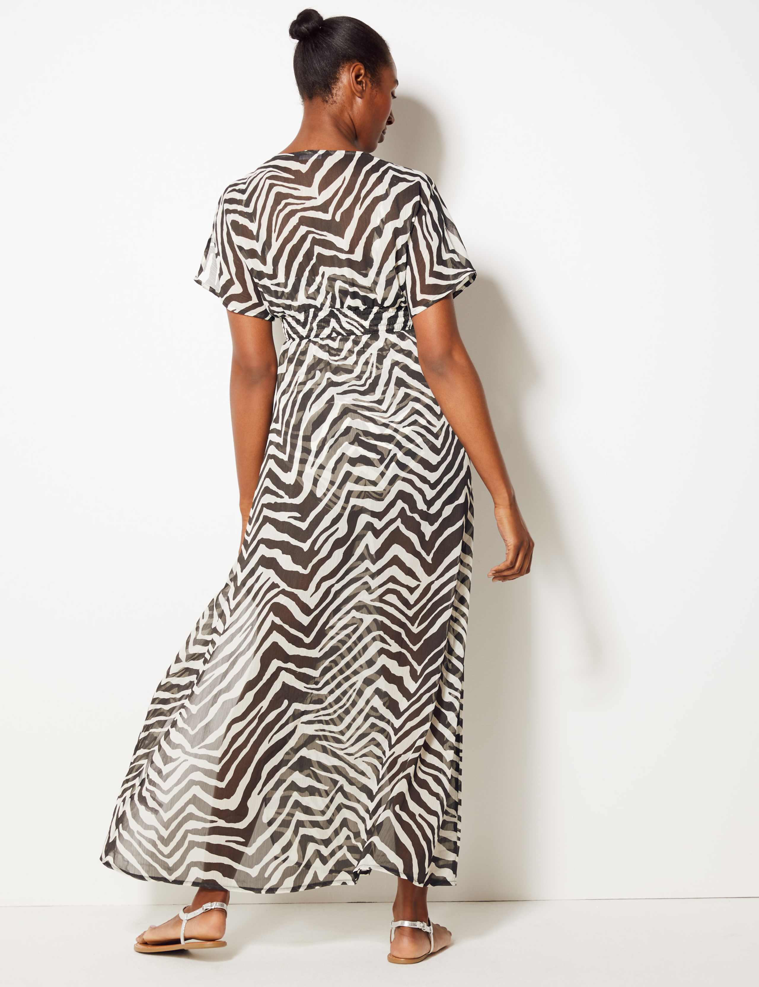 Zebra Print Maxi Beach Dress 3 of 4
