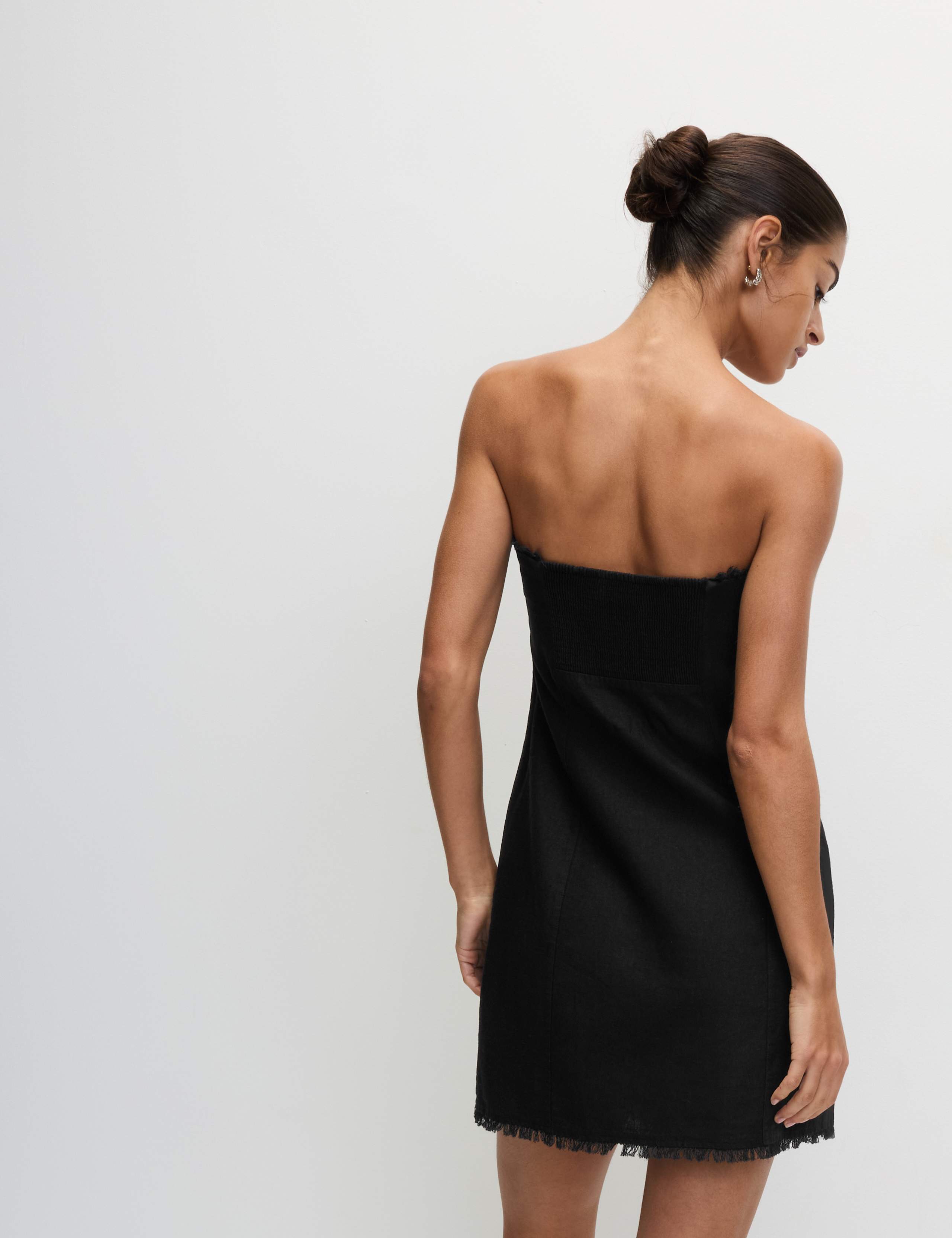 Linen Rich Bandeau Mini Dress 5 of 6