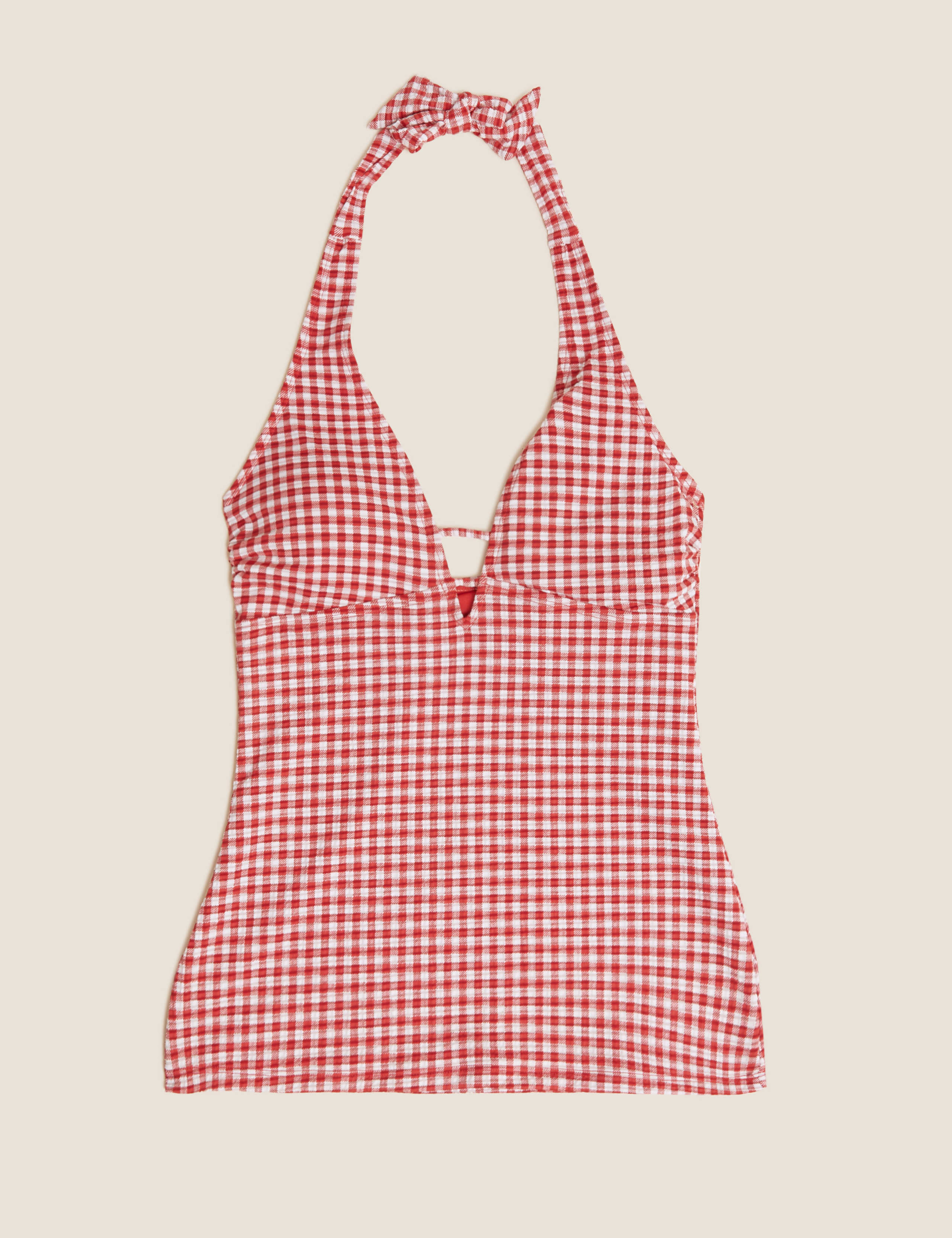 Textured Gingham Halterneck Tankini 2 of 5