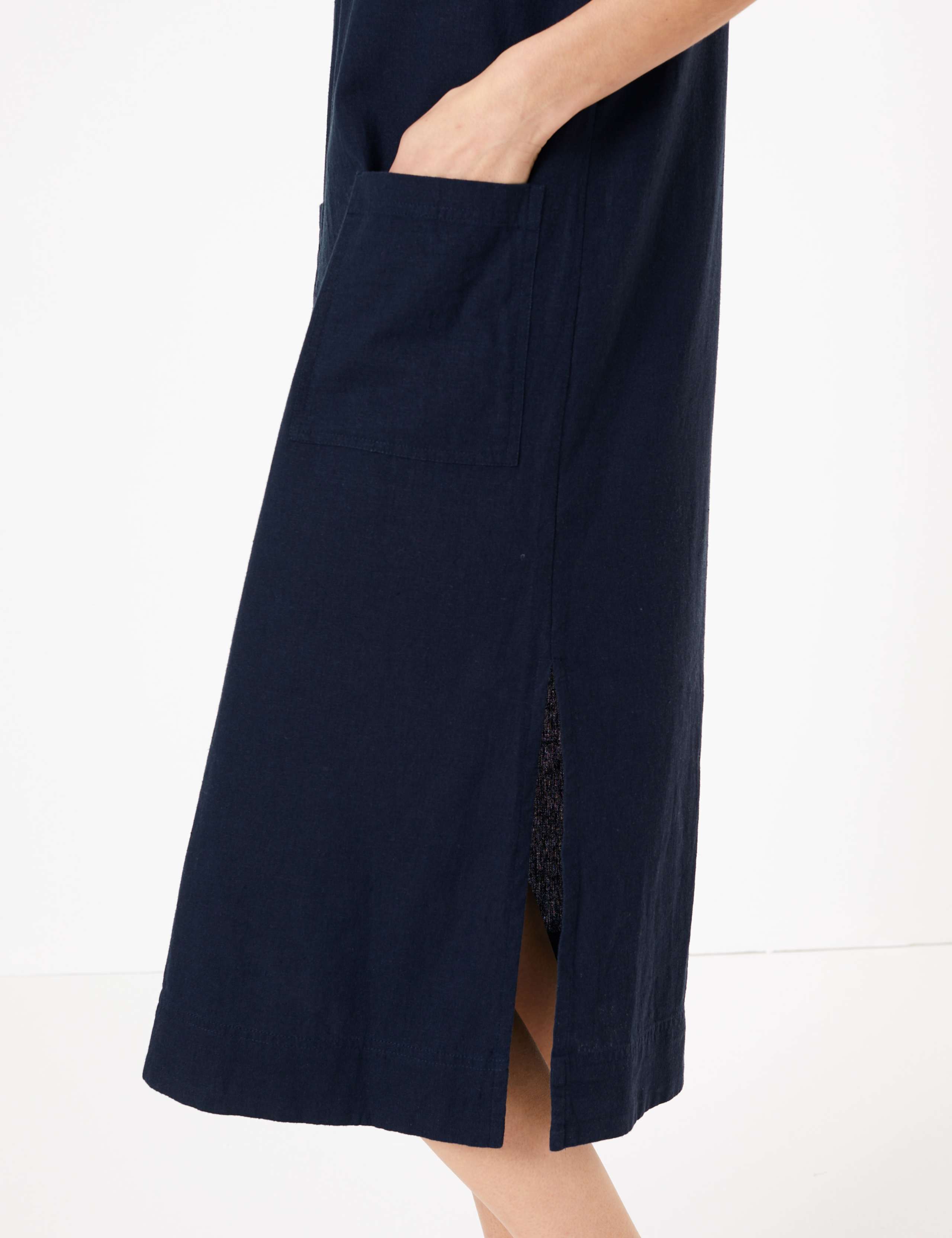 Linen Midi Shift Dress 6 of 6