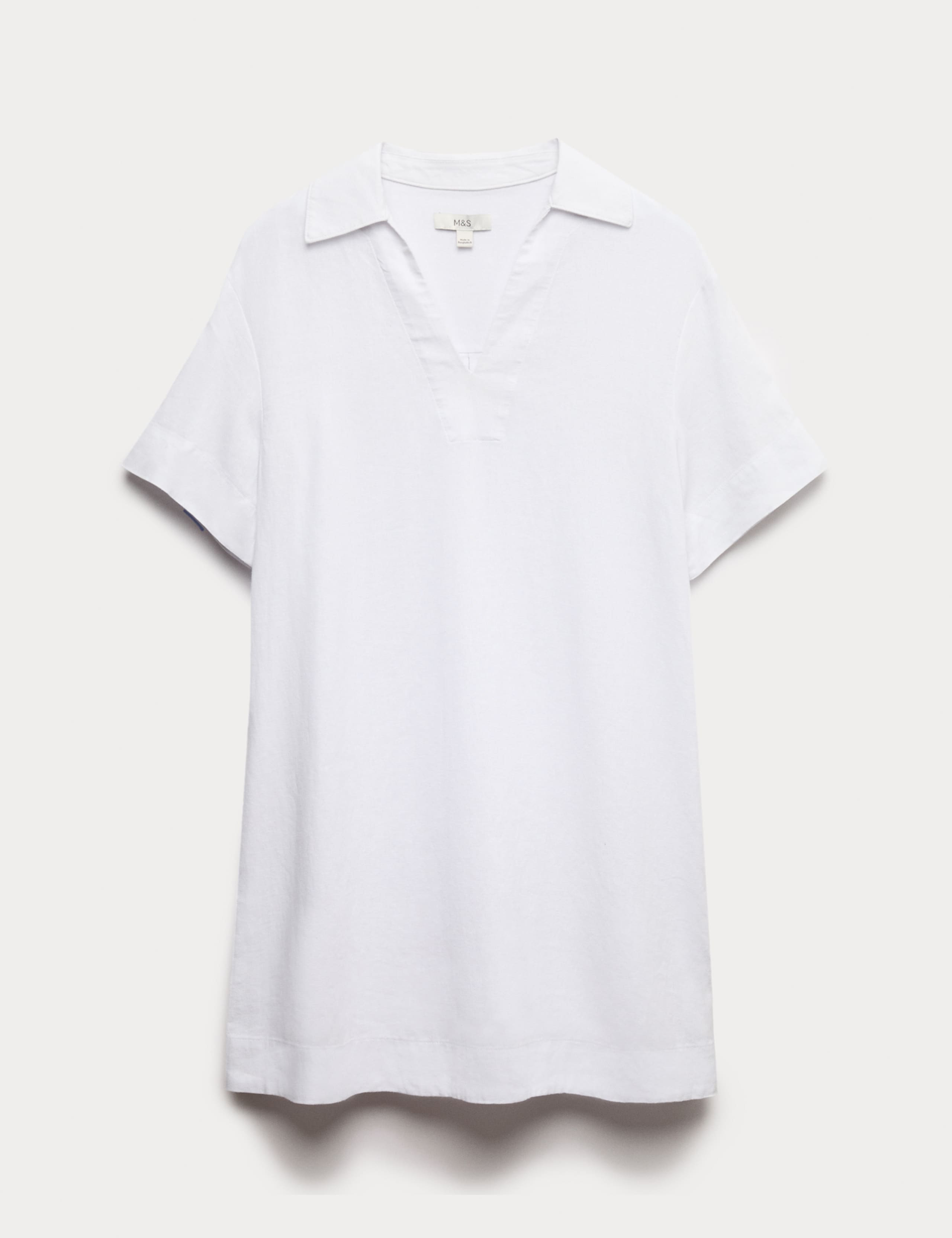 Linen Rich Collared Mini Shift Dress 1 of 1