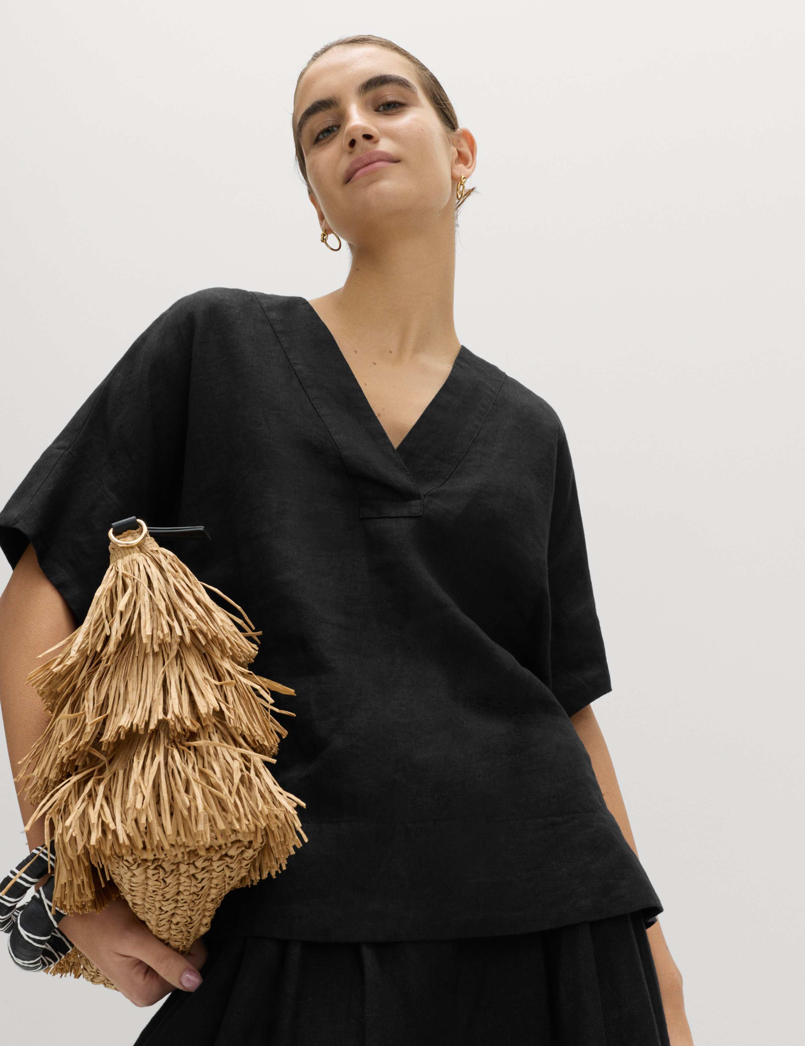 Pure Linen V-Neck Popover Top 6 of 7