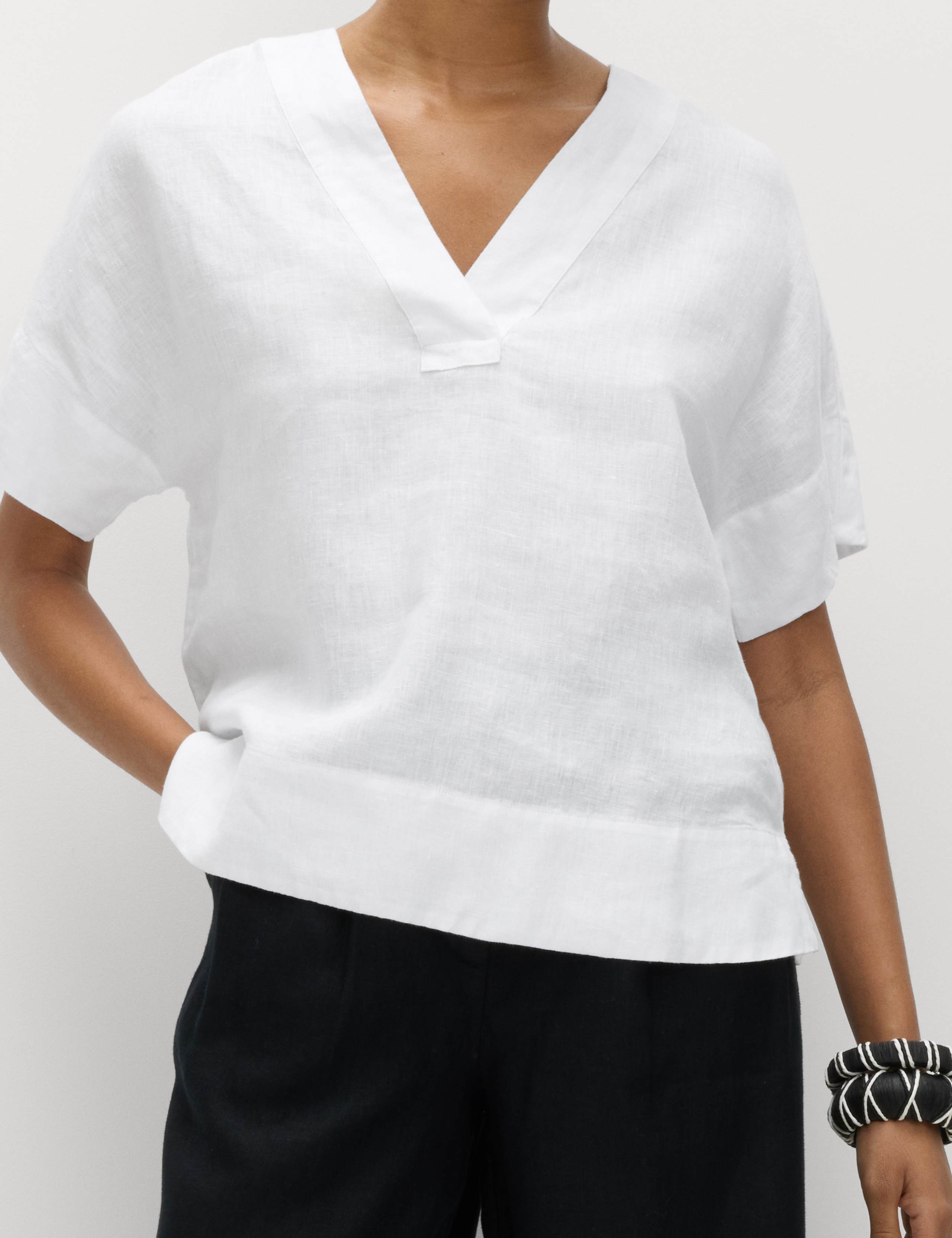 Pure Linen V-Neck Popover Top 5 of 5