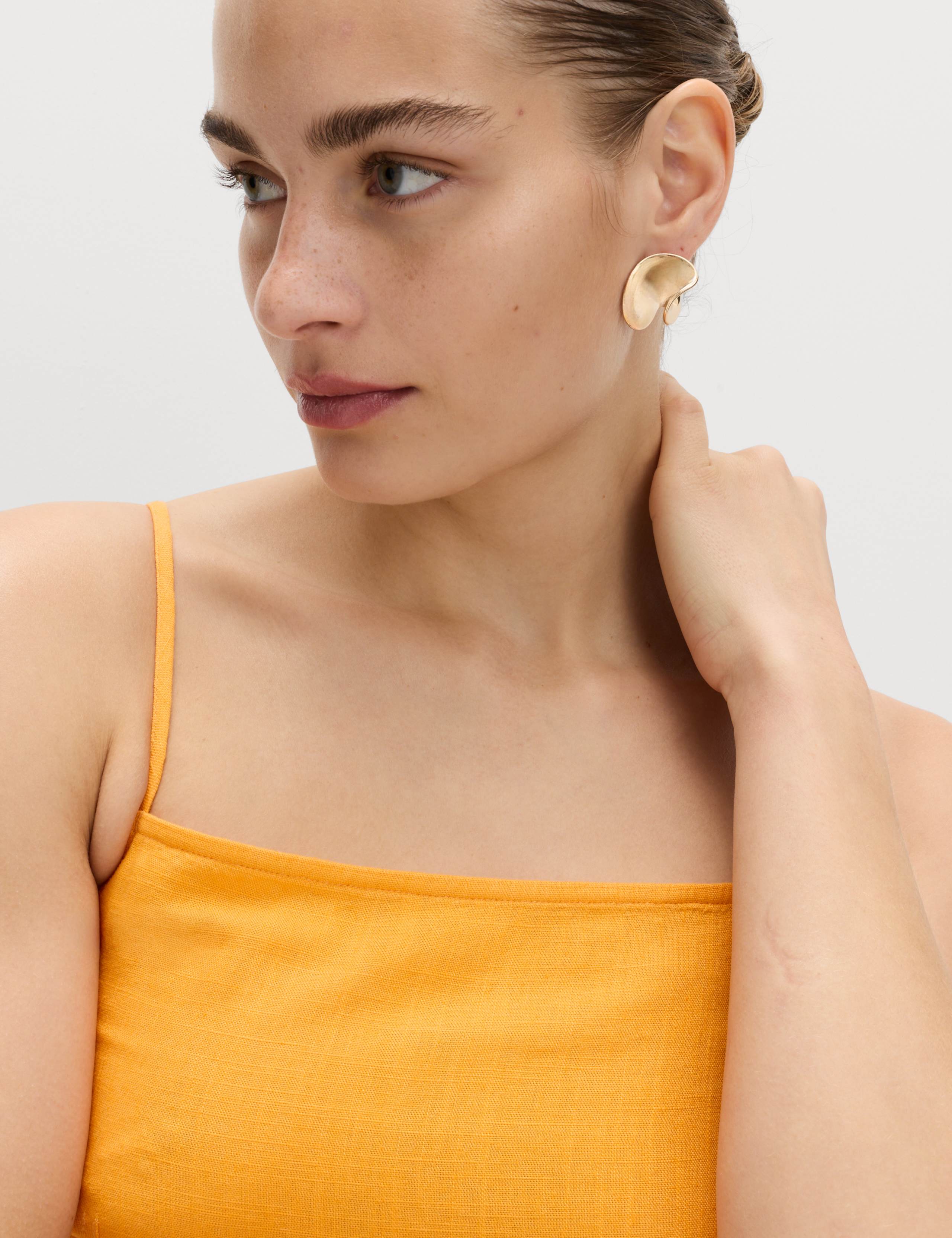 Square Neck Mini Shift Dress with Linen 3 of 7