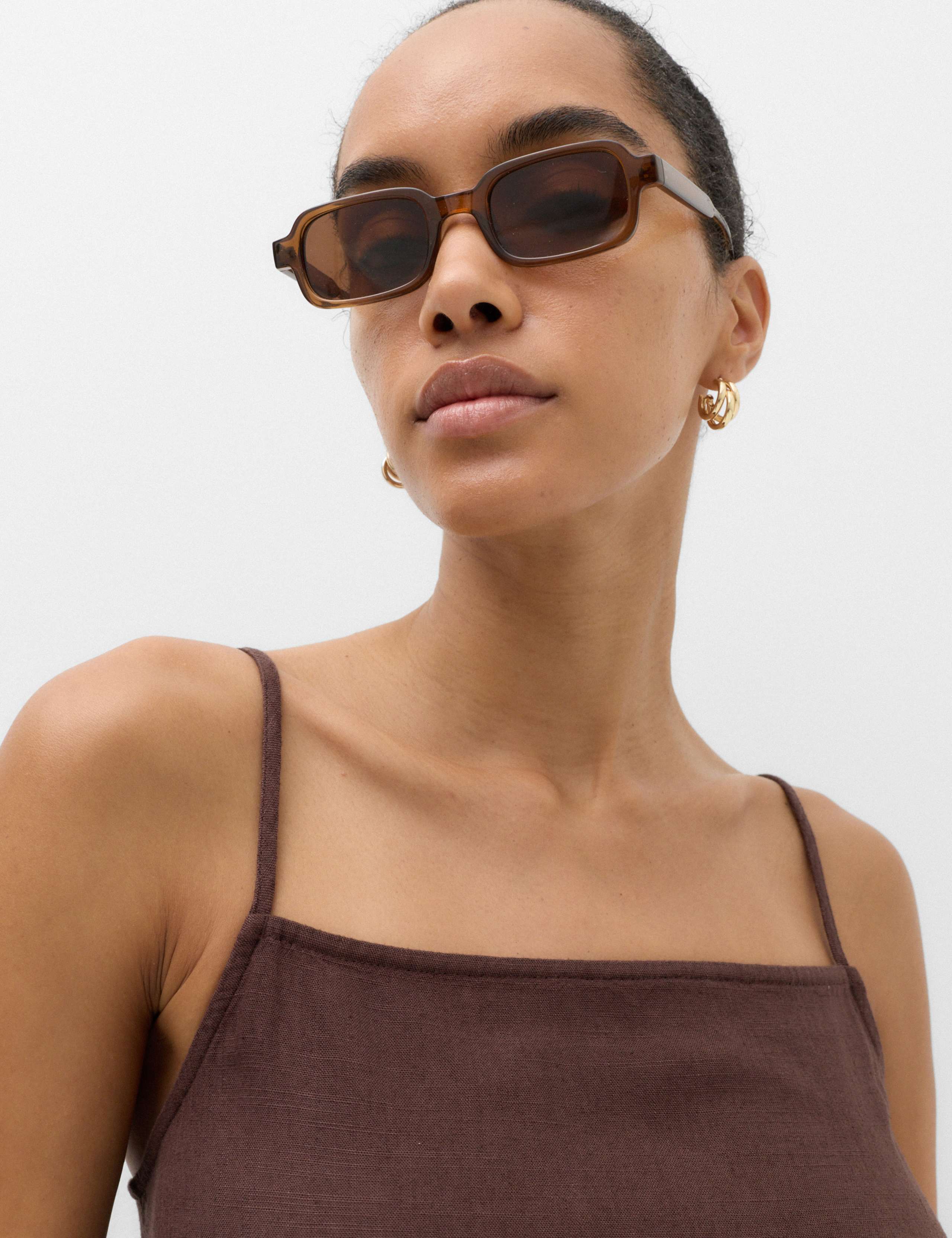 Square Neck Mini Shift Dress with Linen 3 of 4