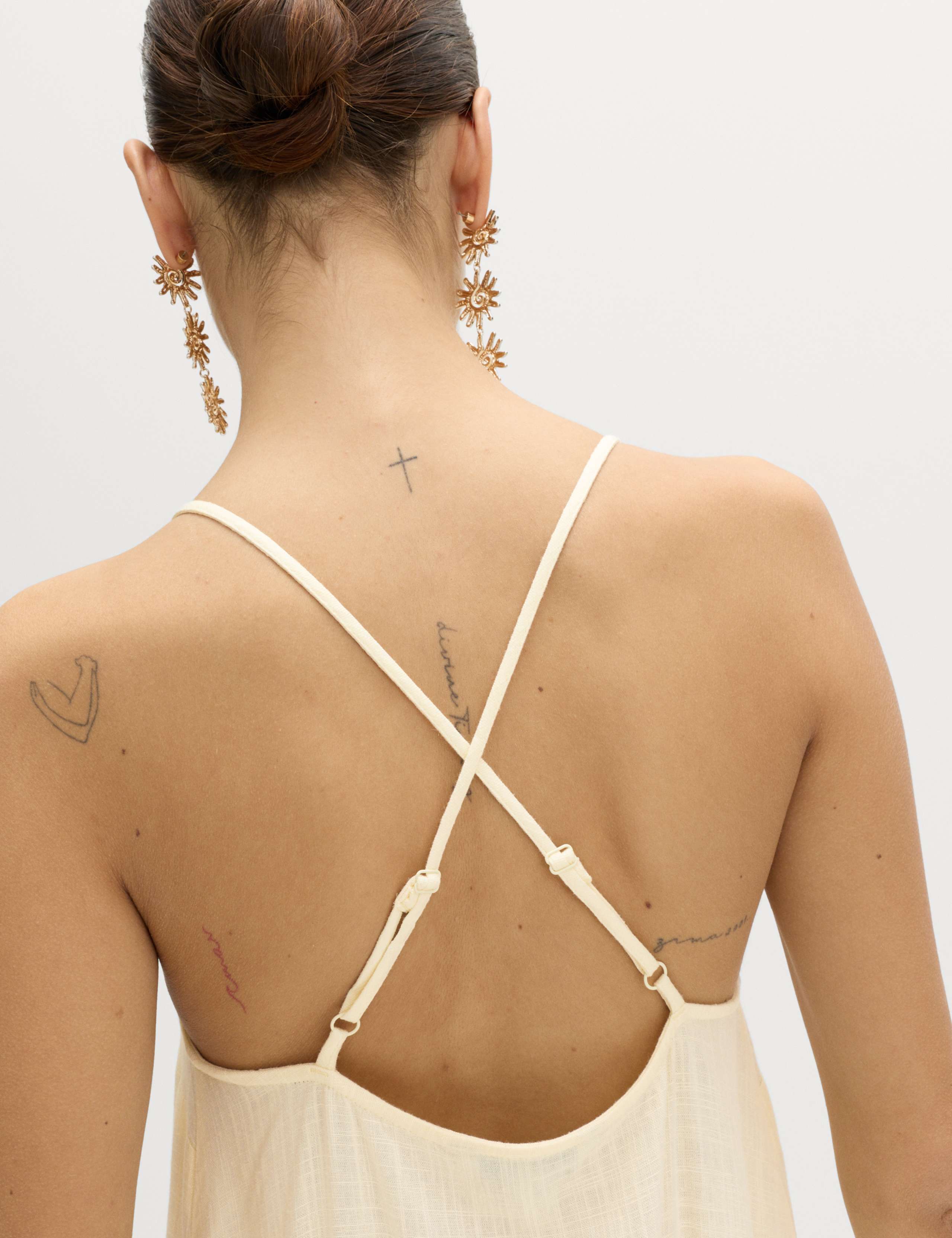 Square Neck Strappy Maxi Shift Dress with Linen 6 of 7