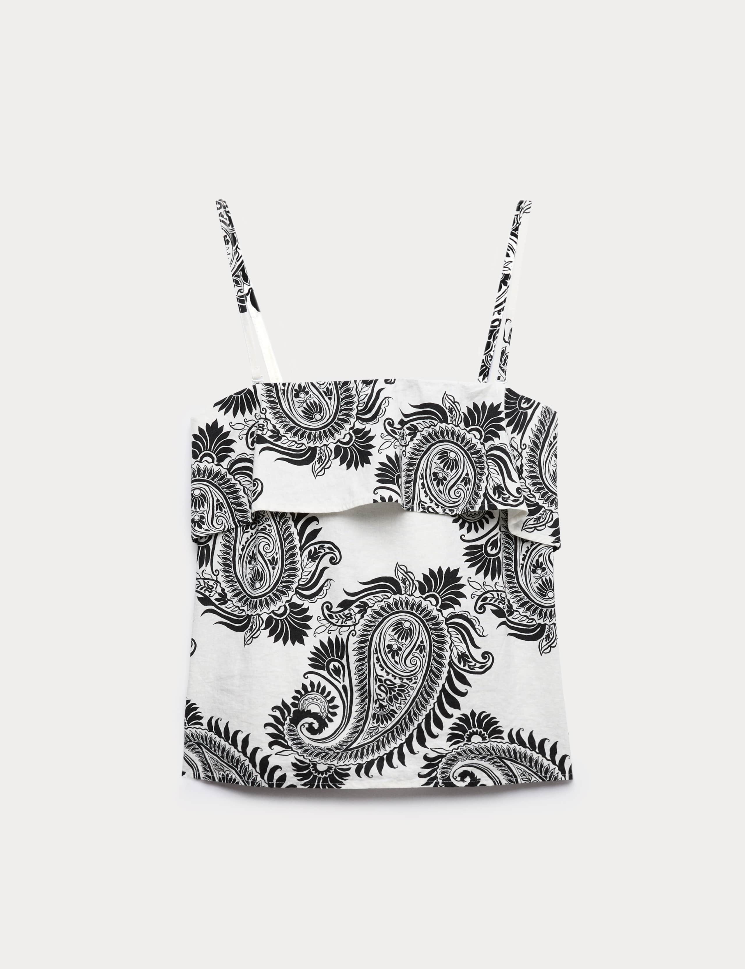 Linen Rich Printed Cami Top 2 of 4
