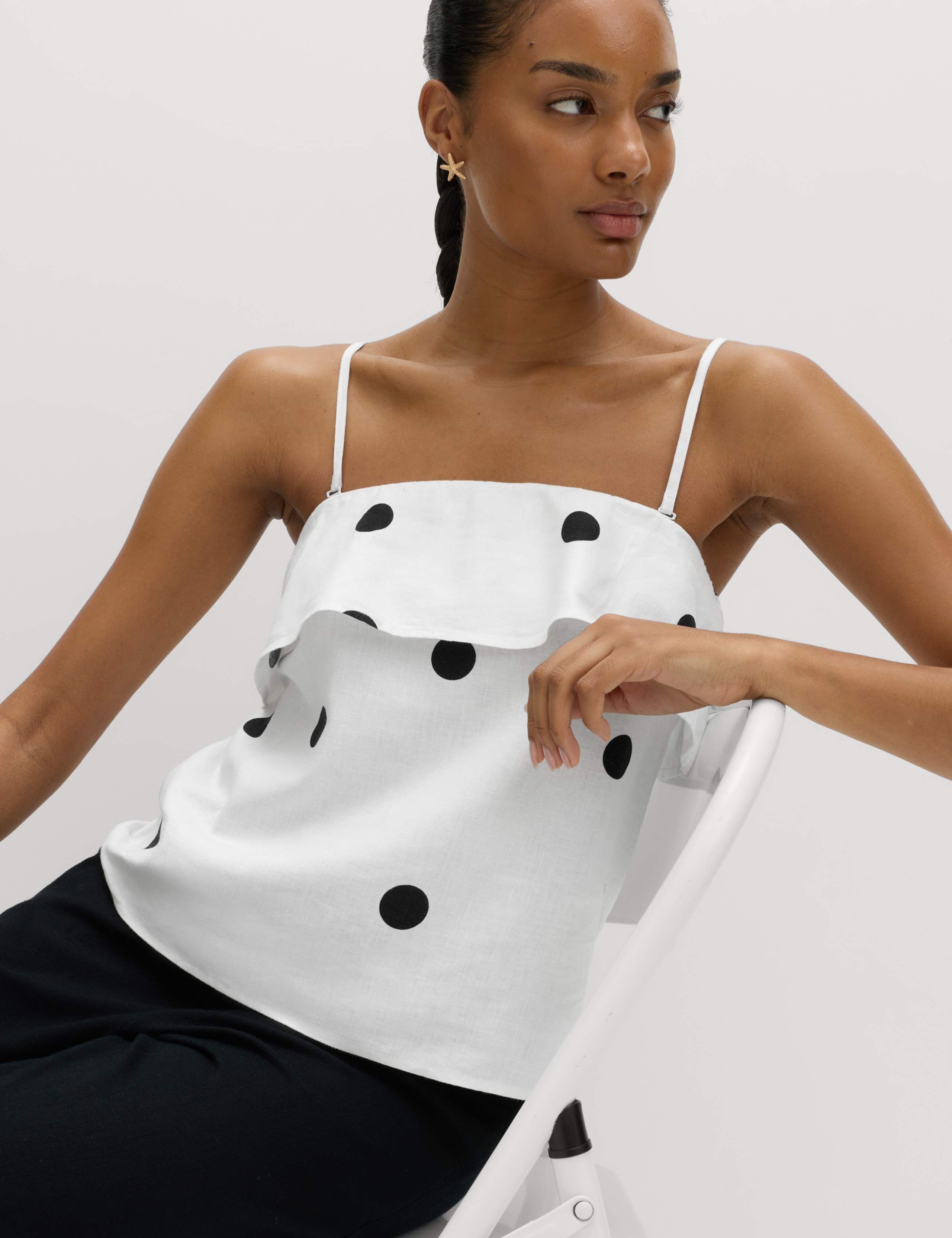 Linen Rich Printed Cami Top 1 of 6