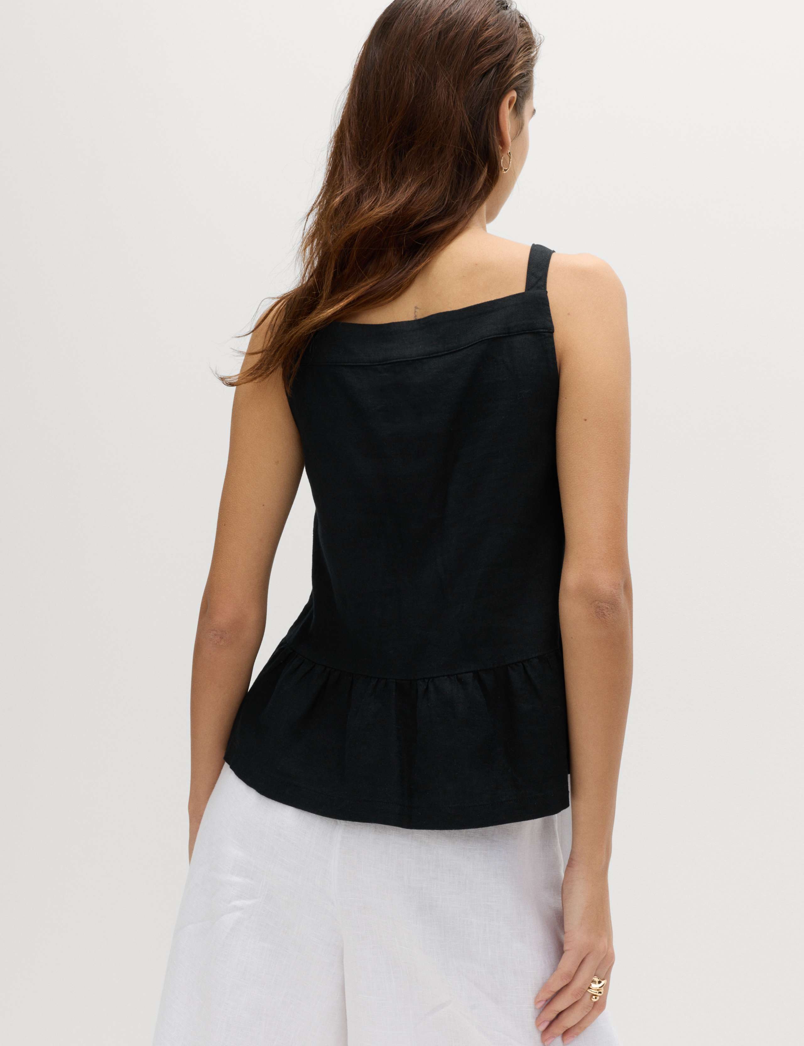 Linen Rich Square Neck Lace Insert Top 5 of 5