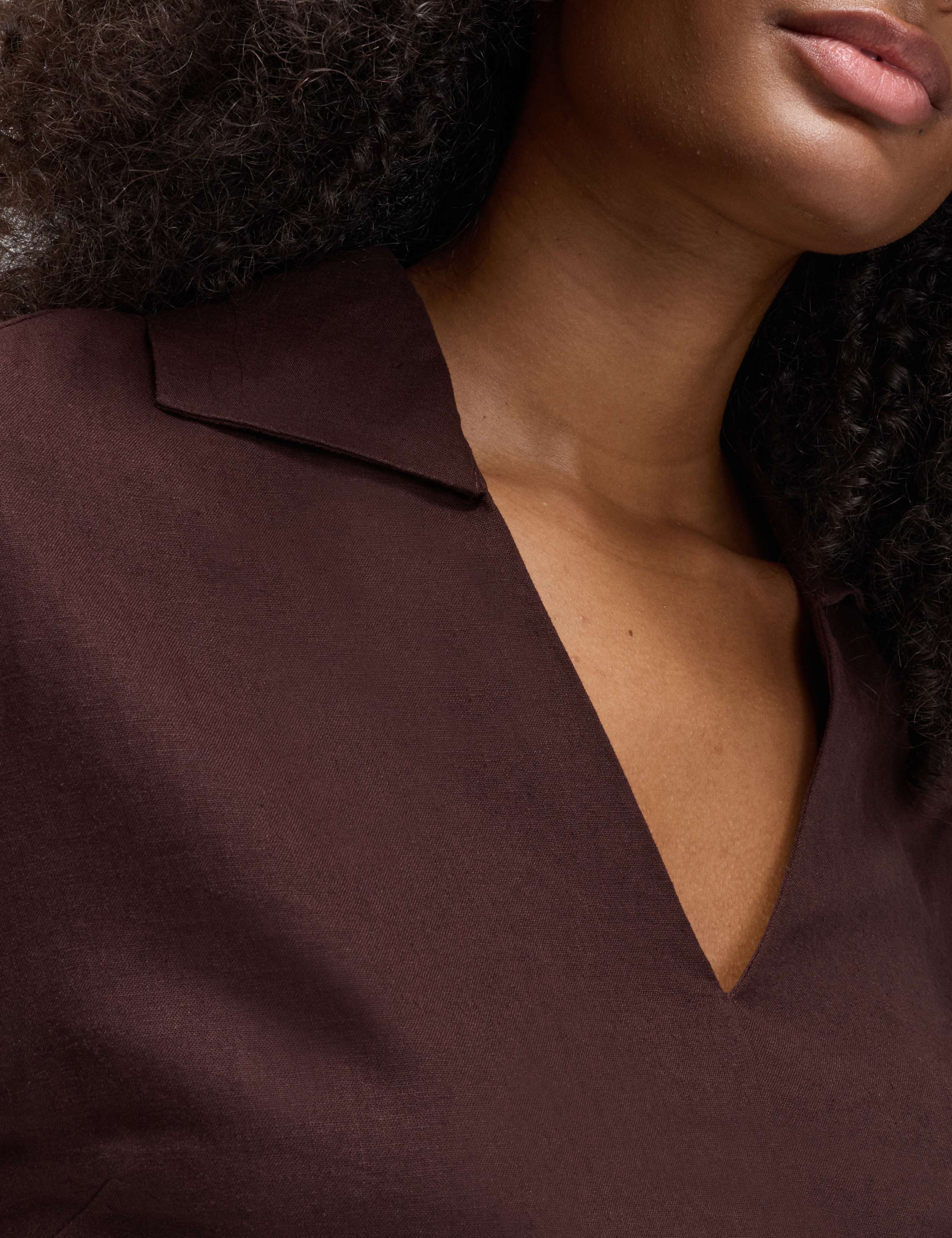 Linen Rich Collared Crop Top 4 of 5