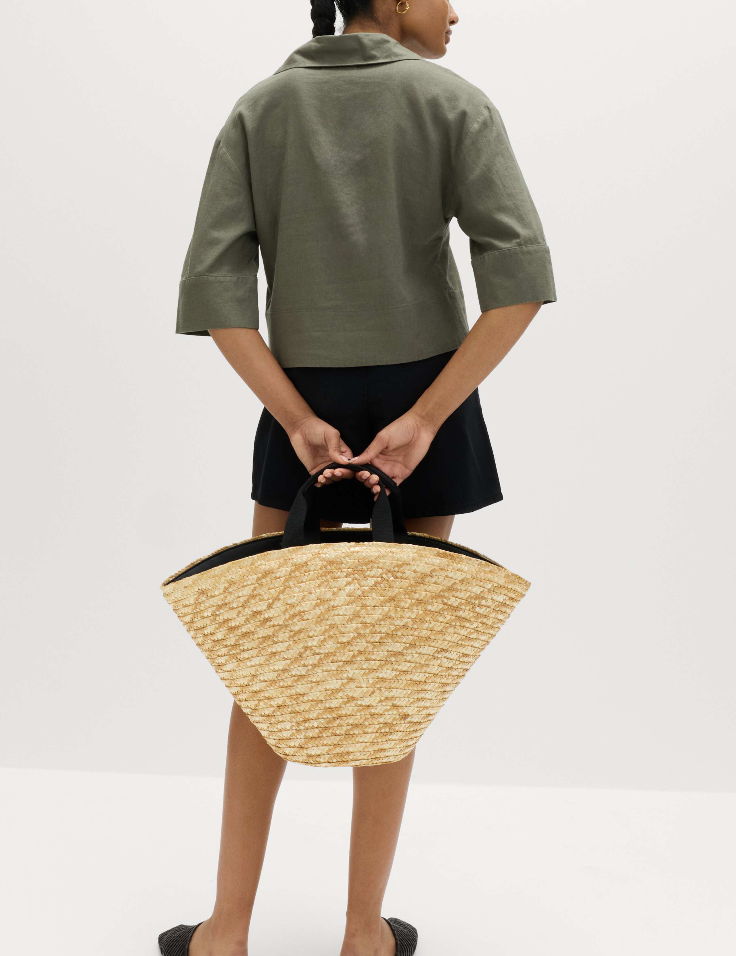 Linen Rich Collared Popover Crop Top 4 of 5