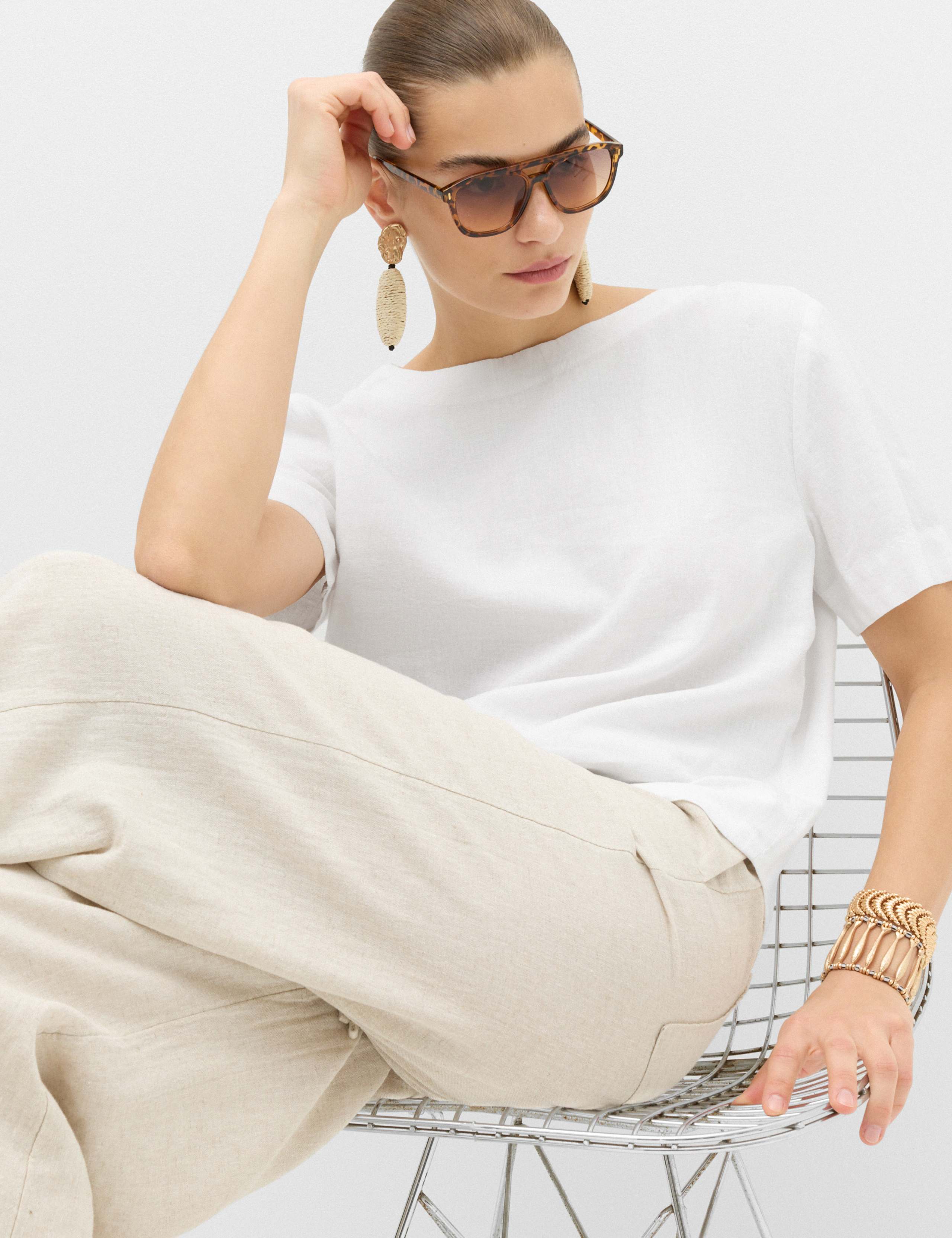 Linen Rich Relaxed T-Shirt 5 of 5