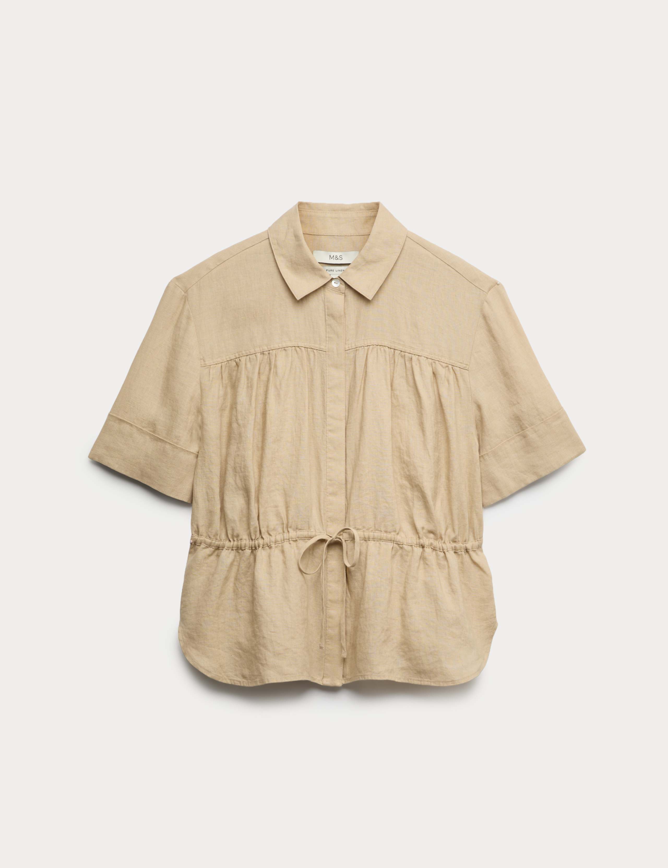 Pure Linen Relaxed Drawstring Shirt 2 of 4