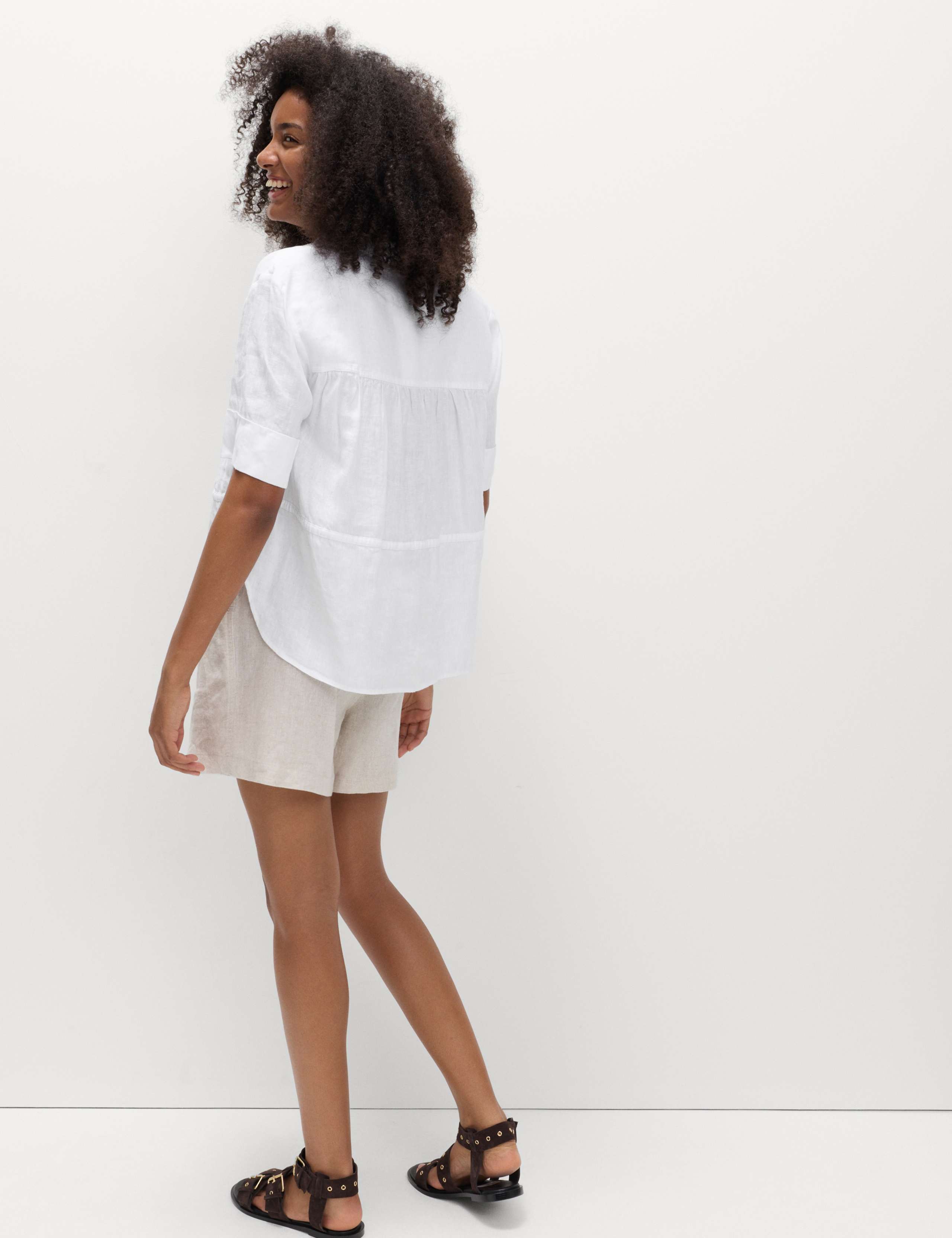 Pure Linen Relaxed Drawstring Shirt 5 of 5
