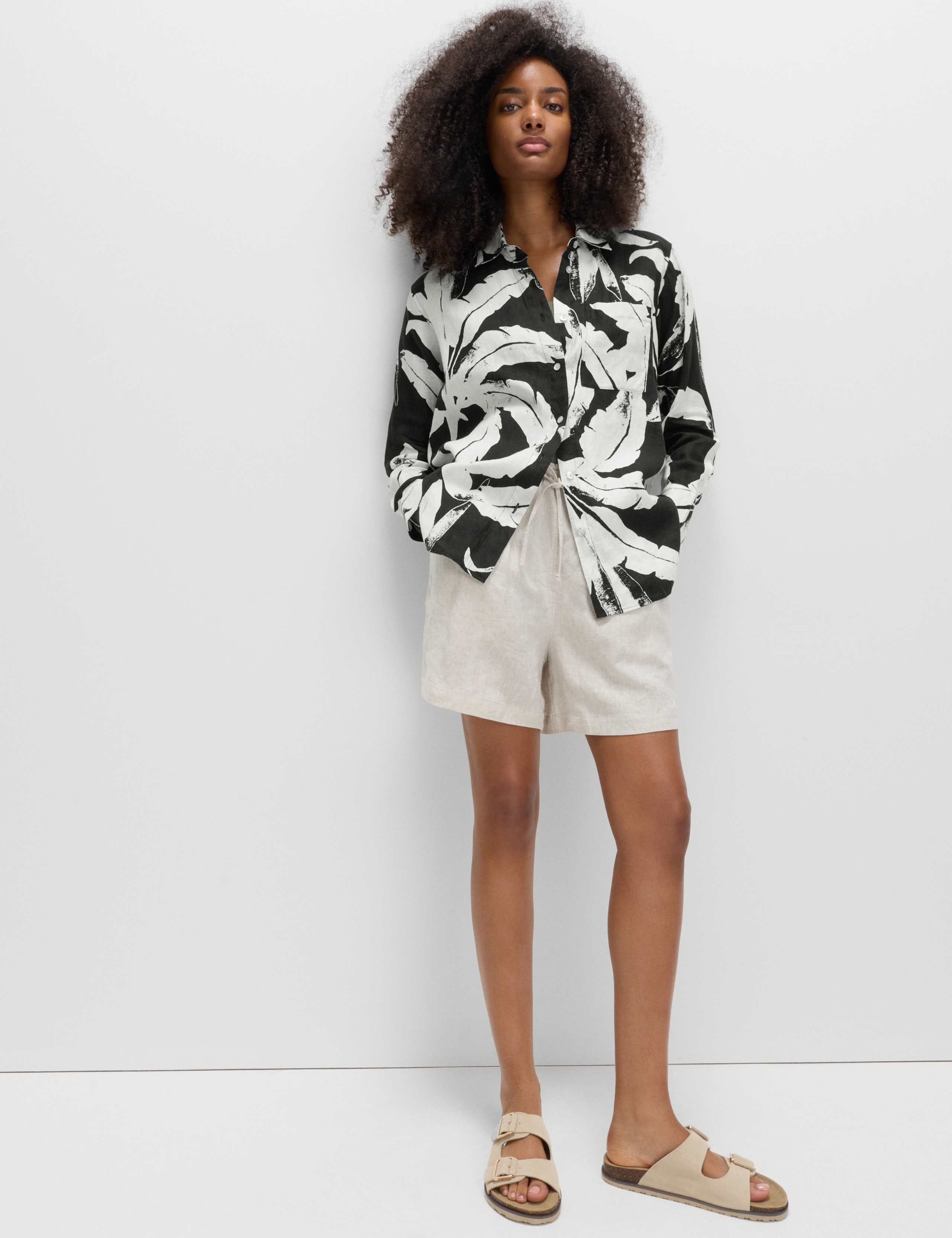 Pure Linen Printed Collared Shirt 5 of 6