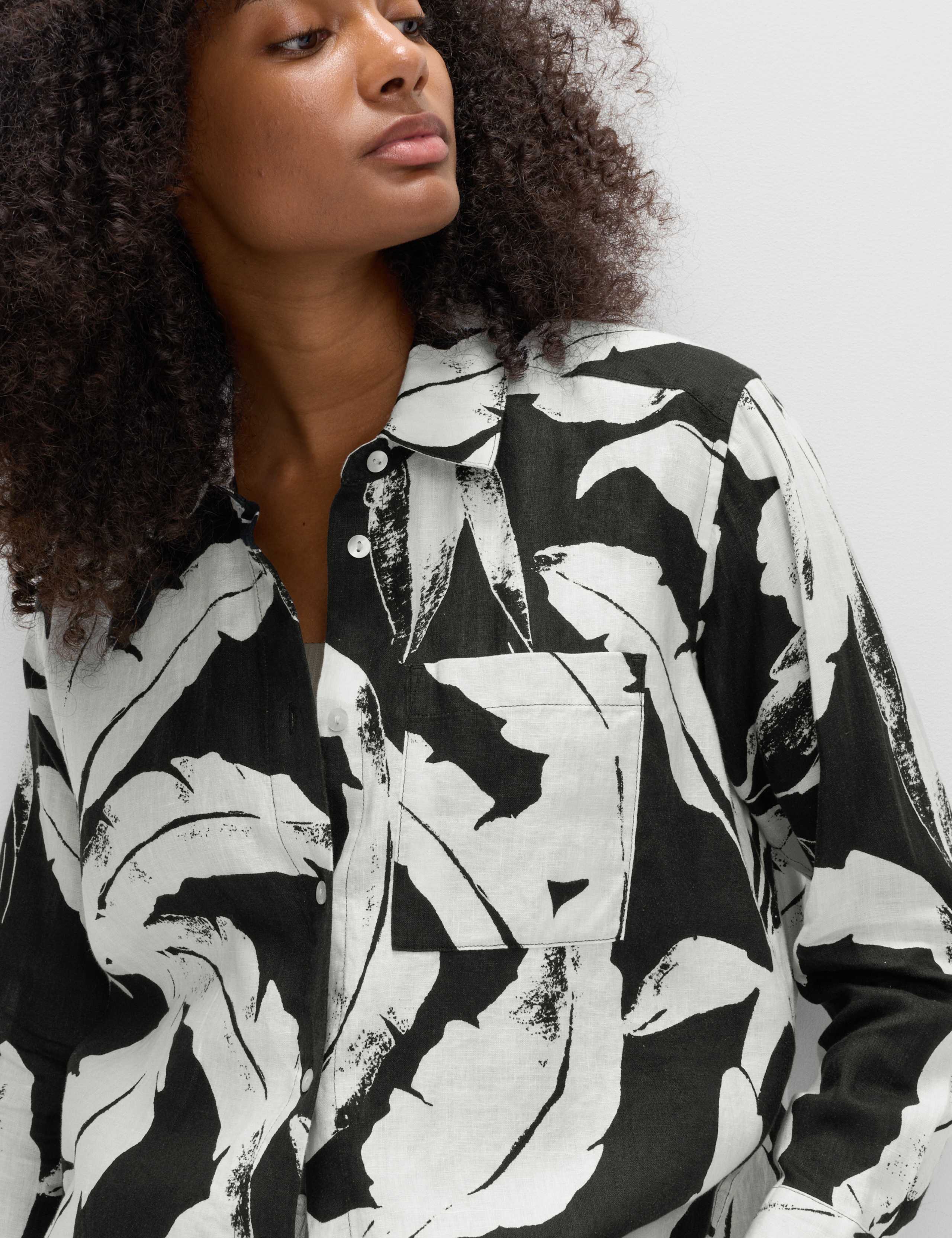 Pure Linen Printed Collared Shirt 6 of 6