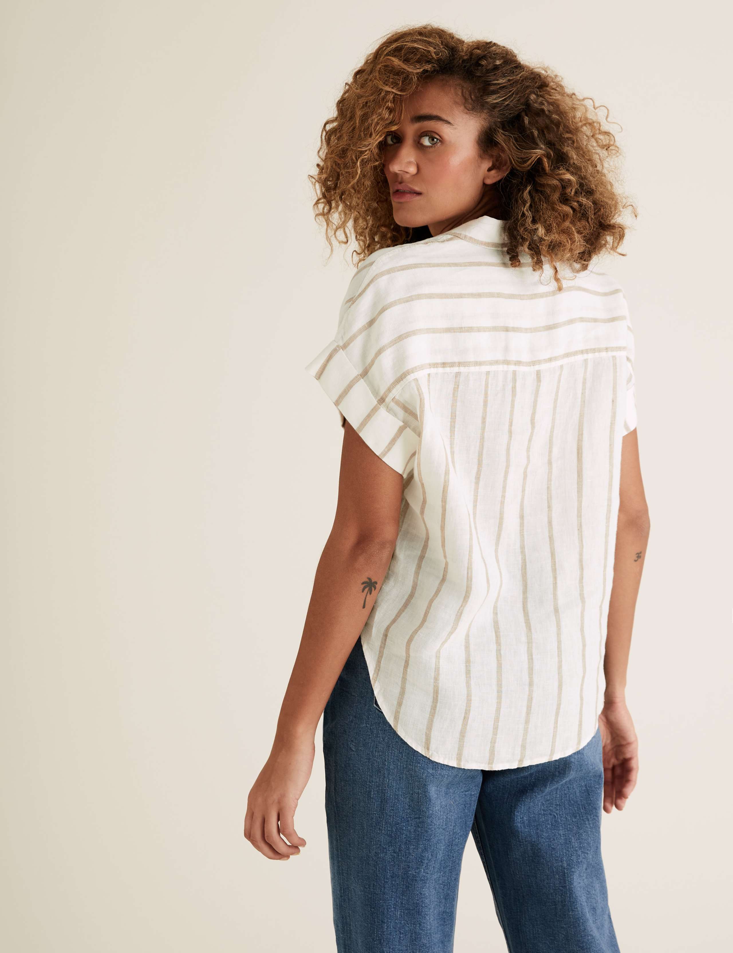Pure Linen Striped Short Sleeve Shirt 4 of 4