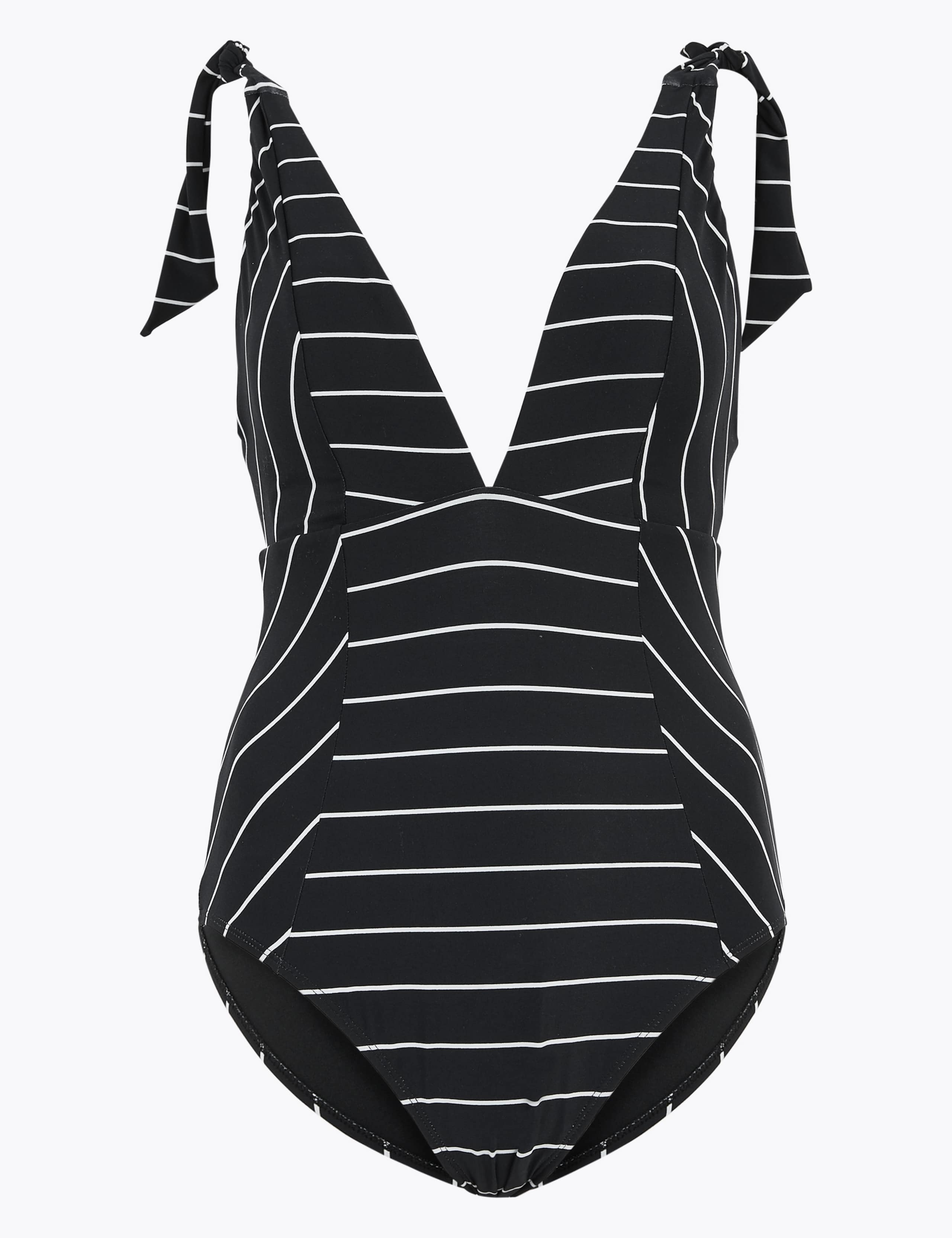 Striped Knot Padded Plunge Swimsuit 2 of 5