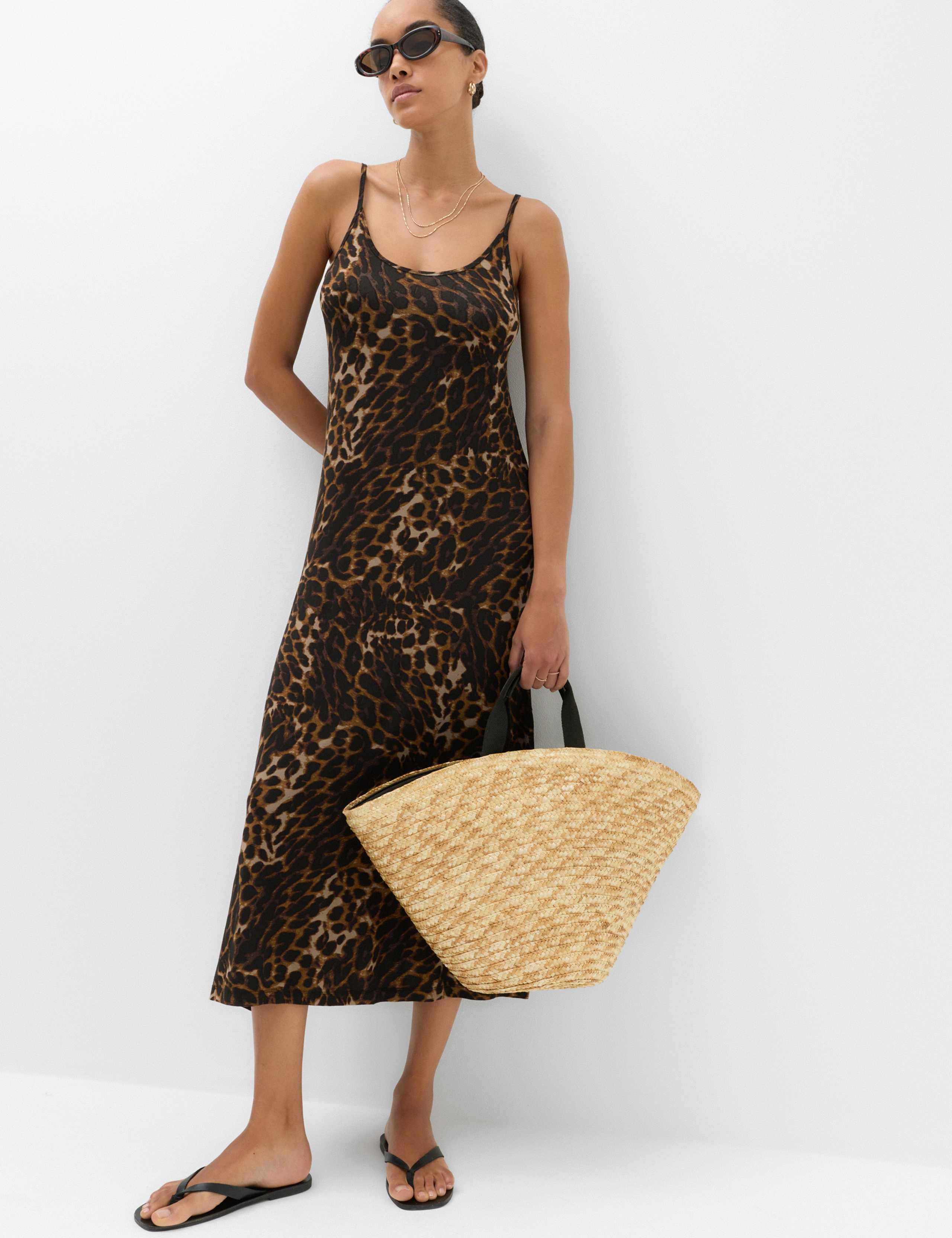 Printed Jersey Midaxi Beach Dress 1 of 6