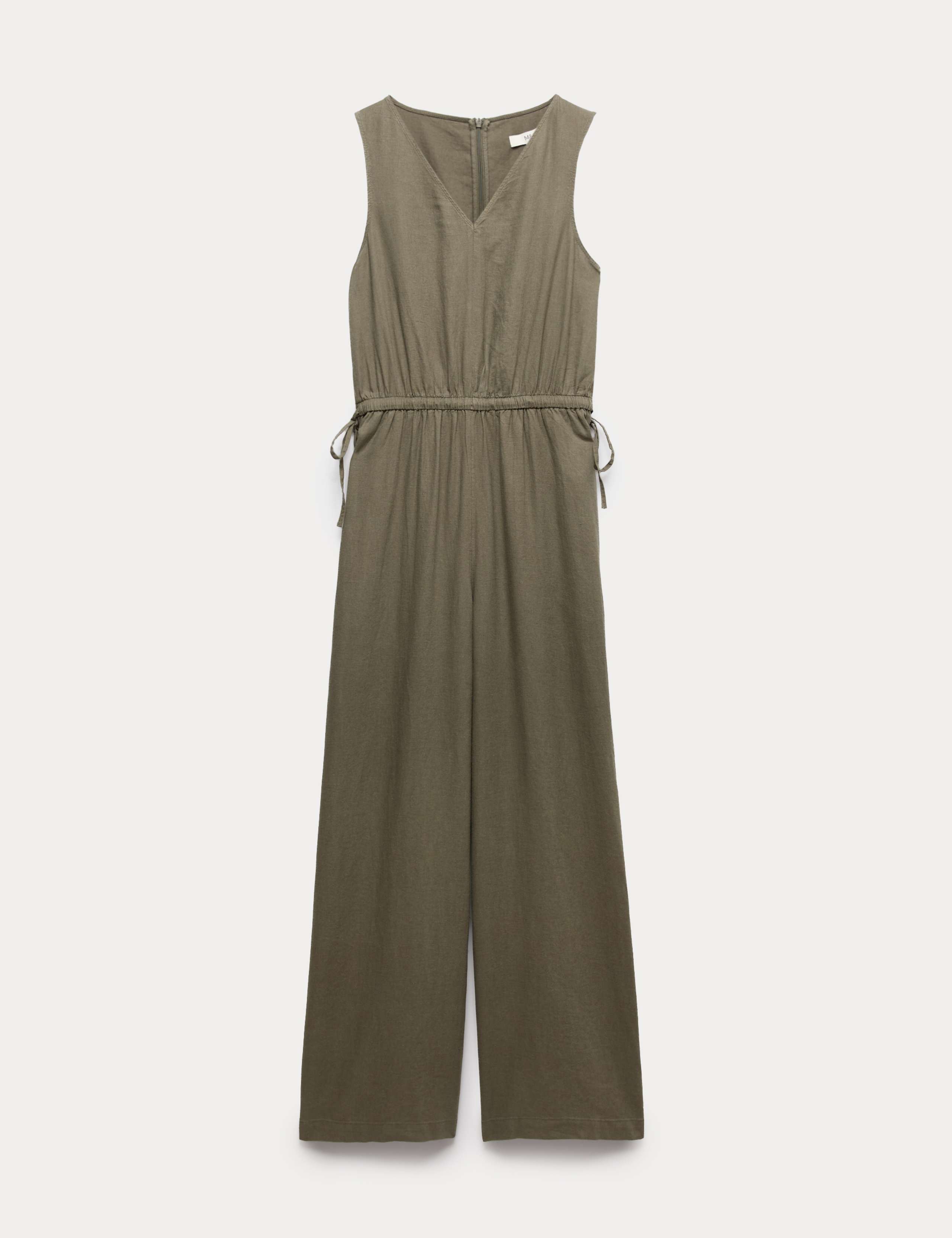 Linen Rich Tie Detail Sleeveless Jumpsuit 1 of 1