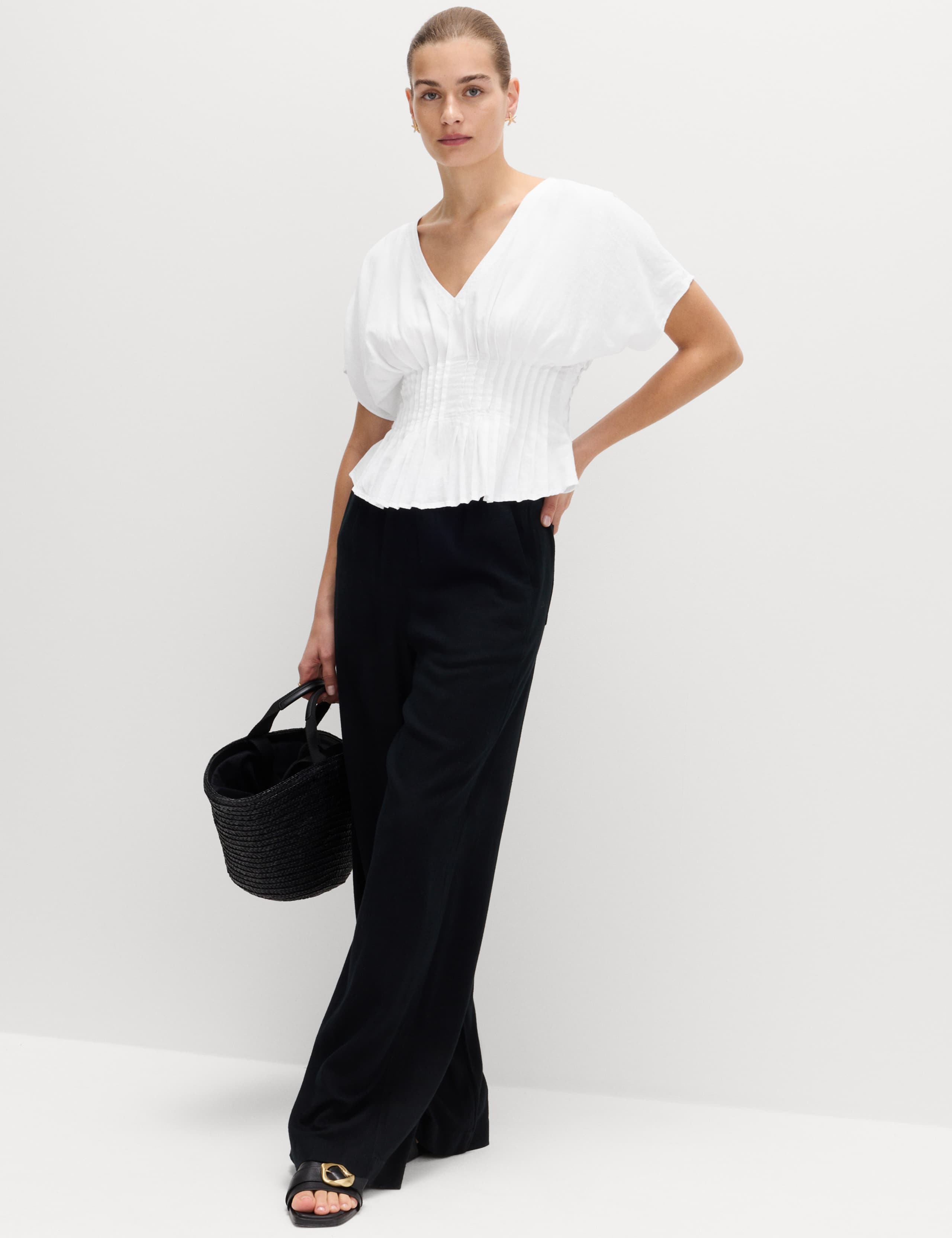 Linen Rich Waisted Top 3 of 6