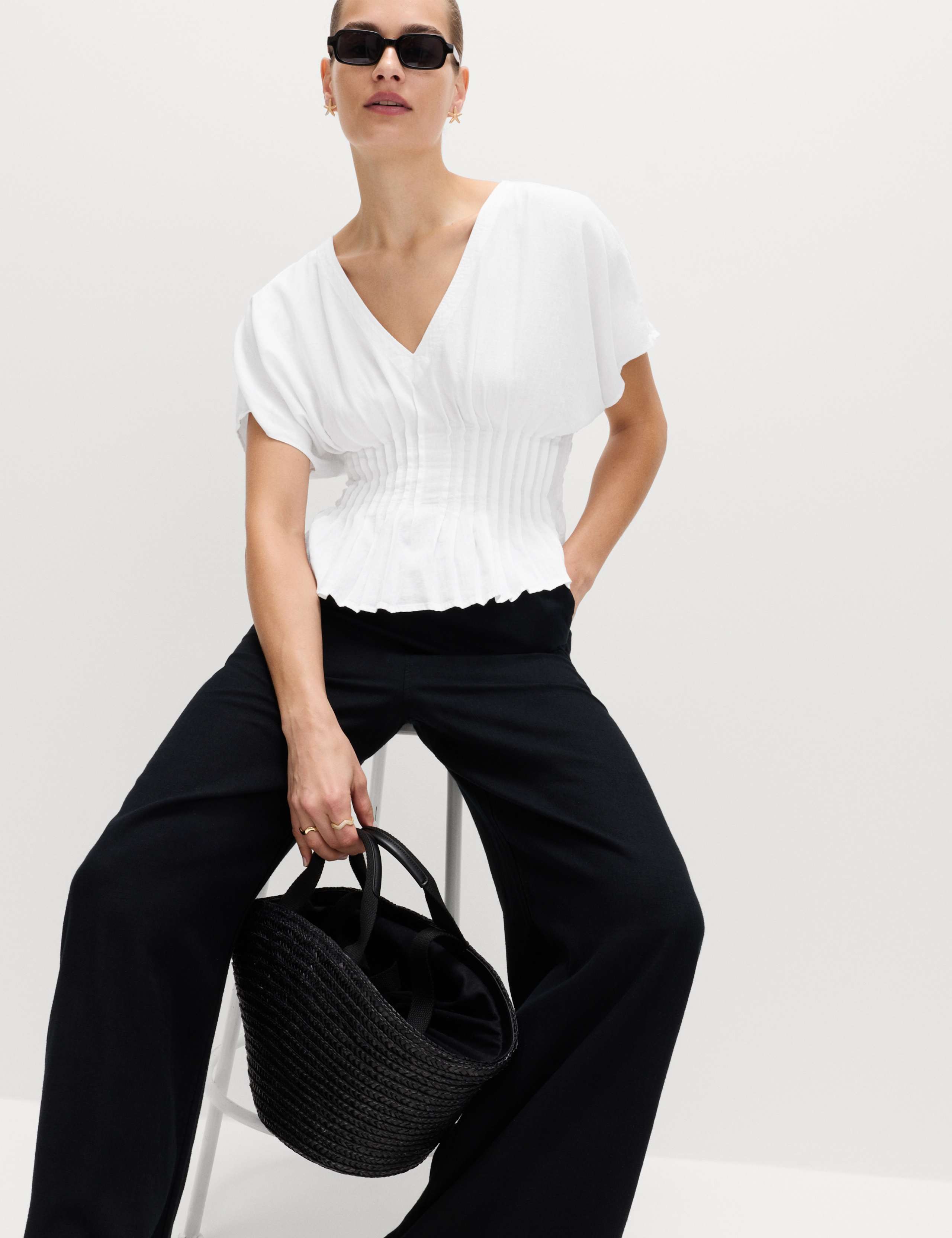 Linen Rich Waisted Top 6 of 6