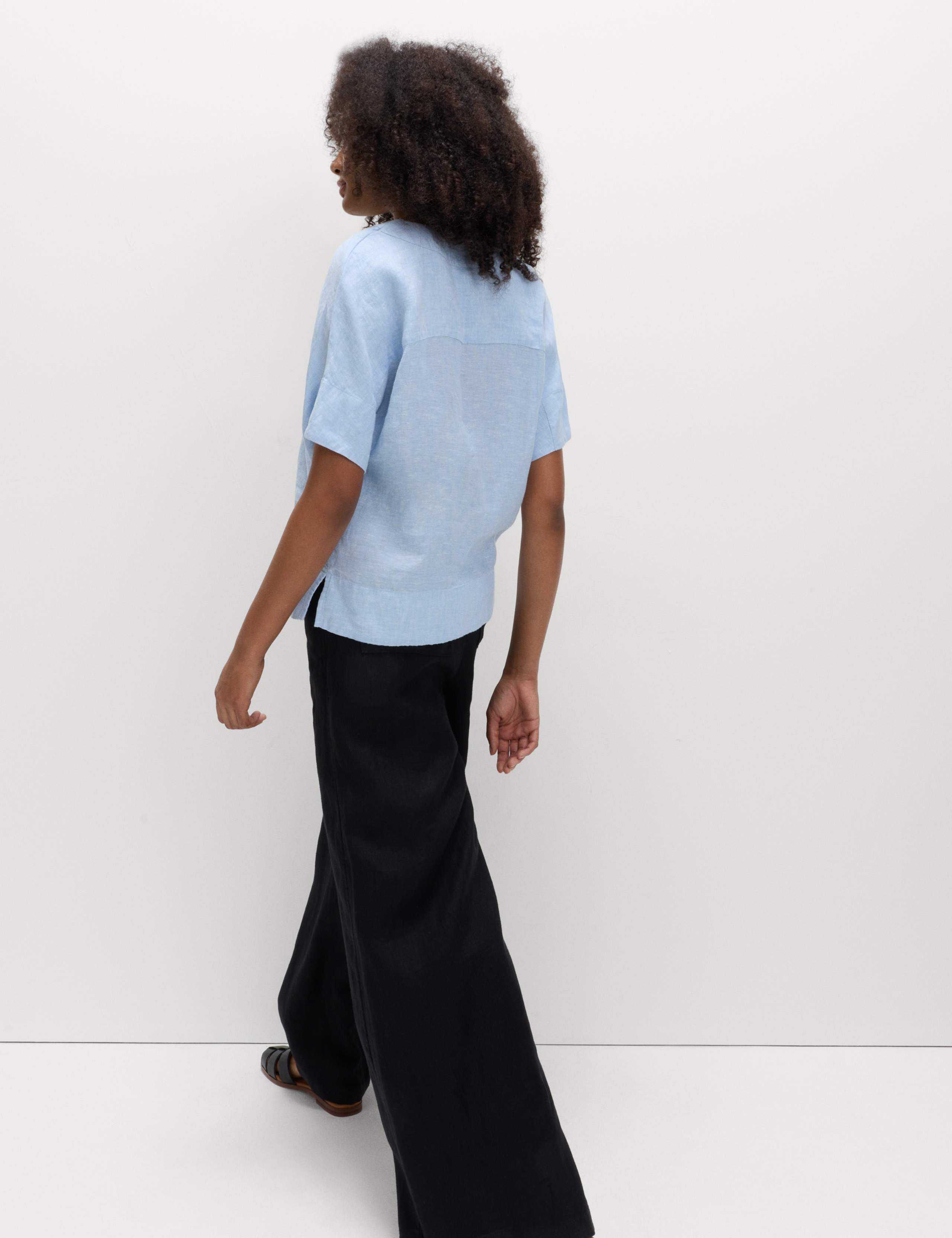 Pure Linen V-Neck Popover Top 5 of 5