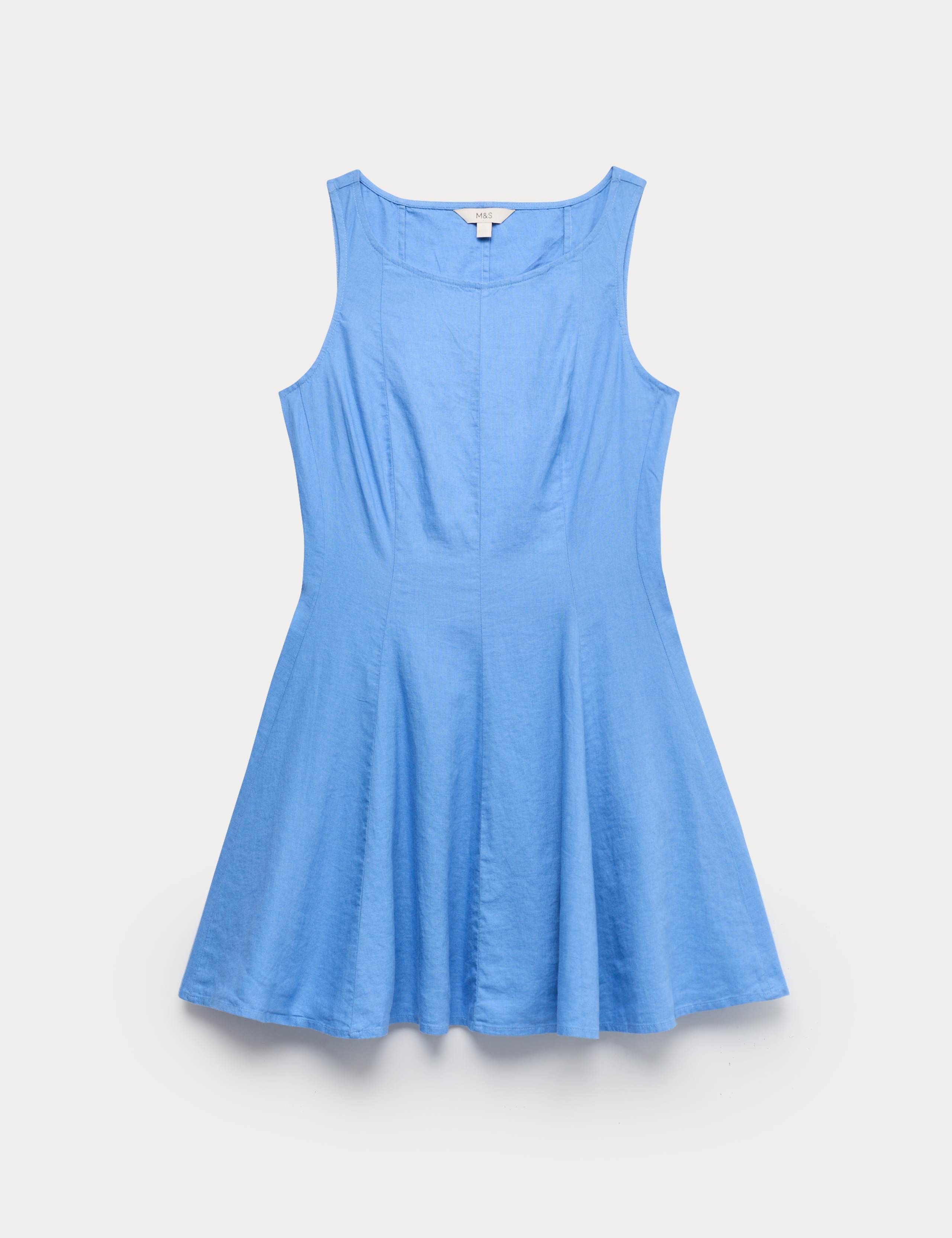 Linen Rich Waisted Mini Shift Dress 1 of 1