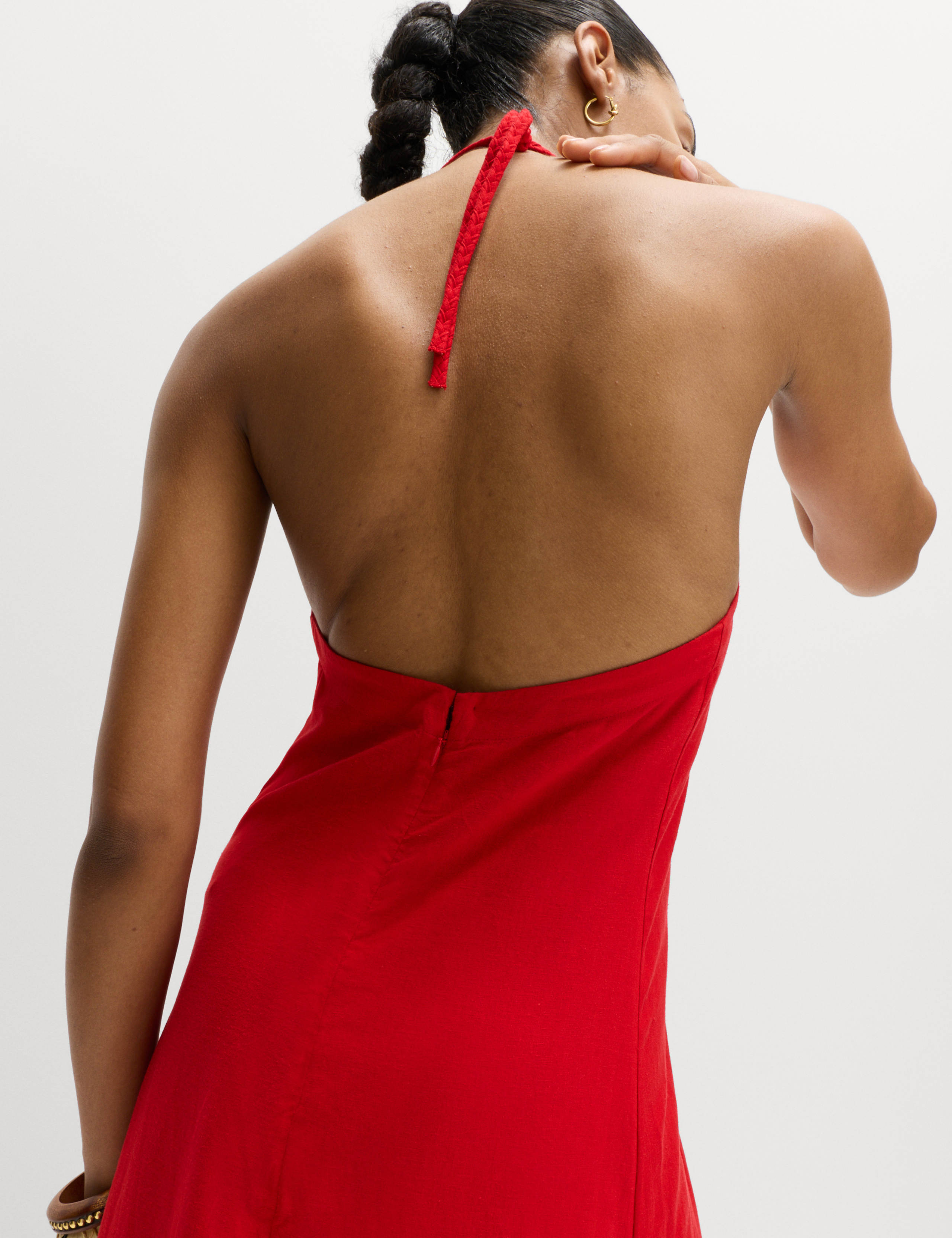 Linen Rich Halter Neck Maxi Dress 6 of 7