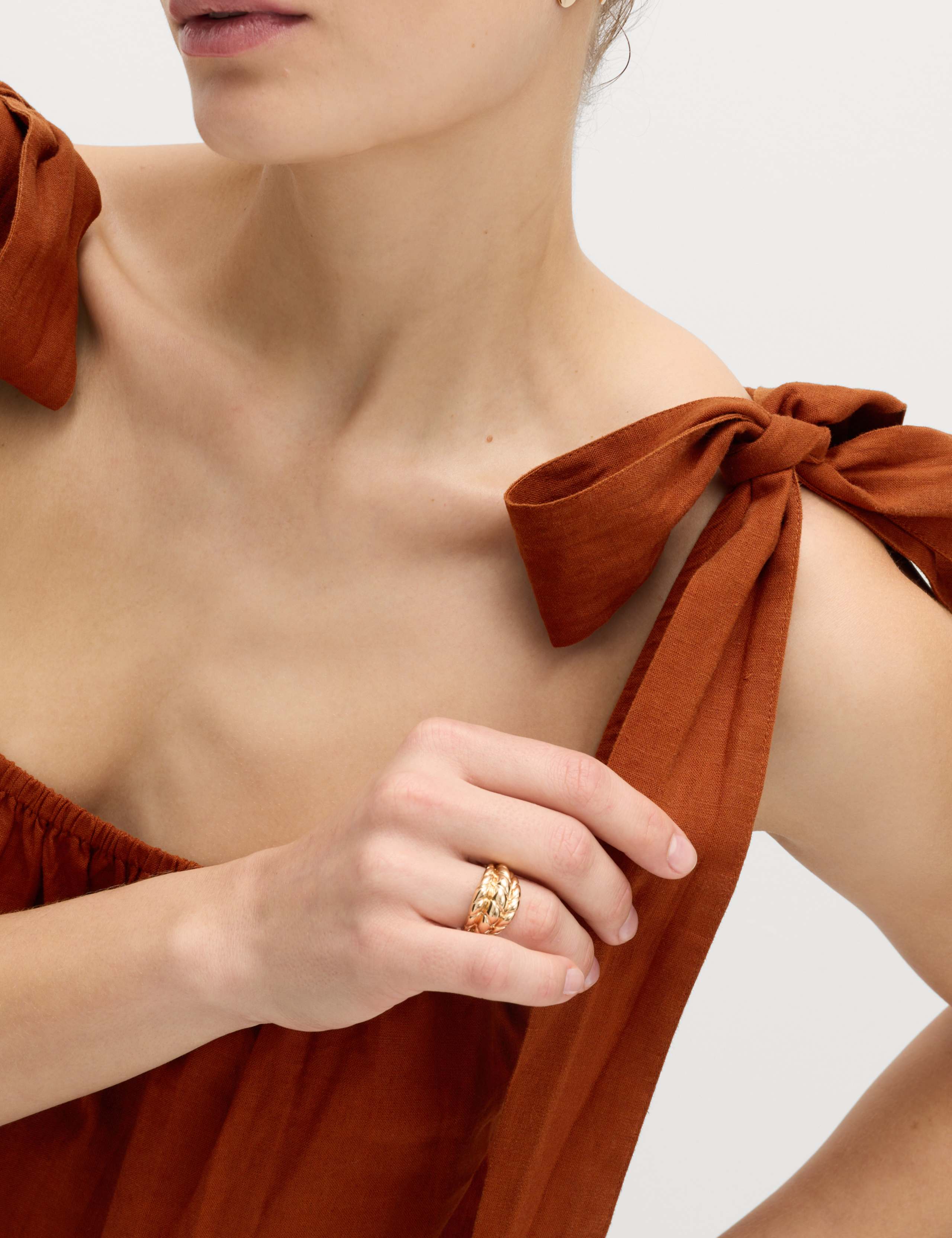 Linen Rich Tie Bow Maxi Beach Dress 3 of 7