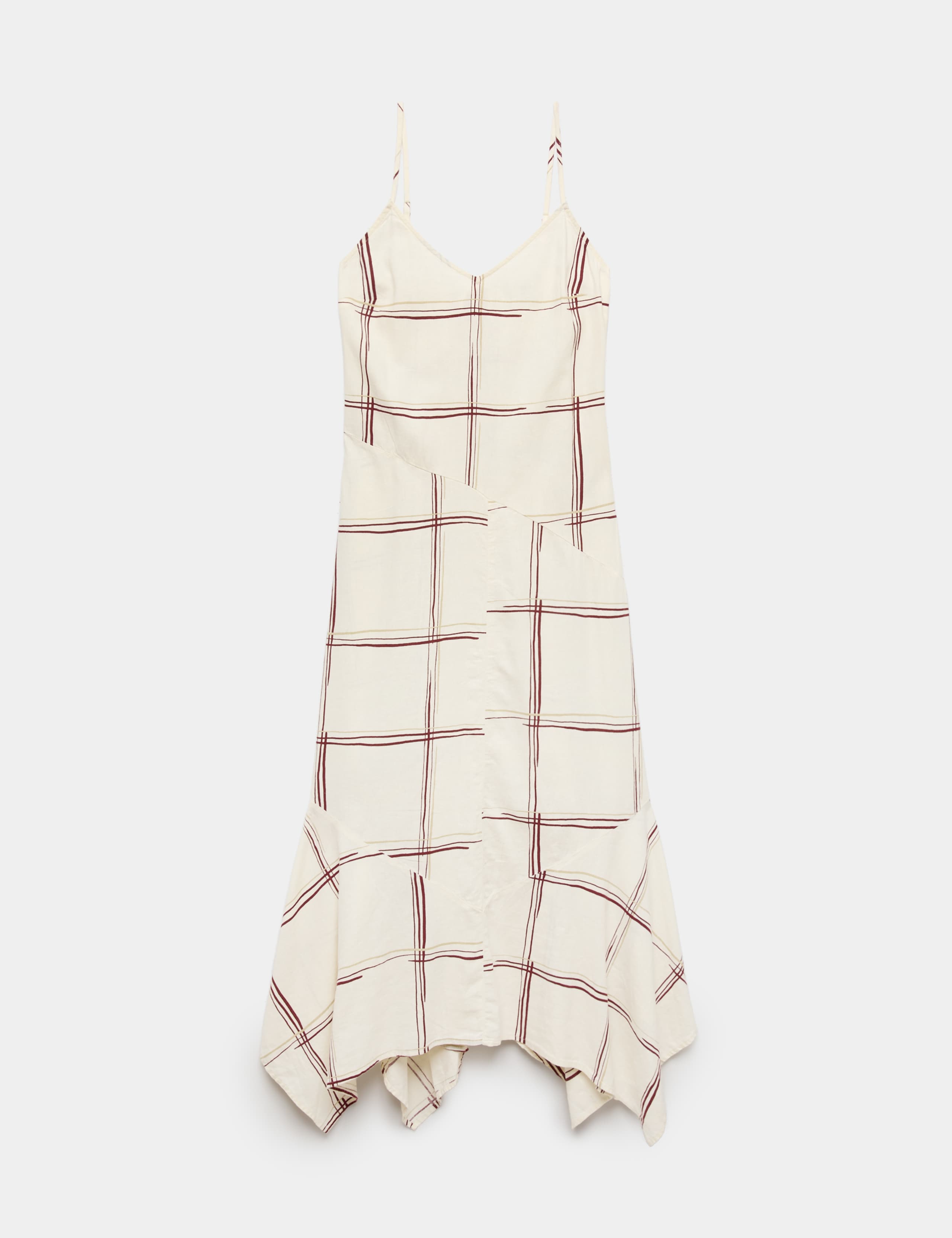 Linen Rich Printed V-Neck Hanky Hem Dress 2 of 7