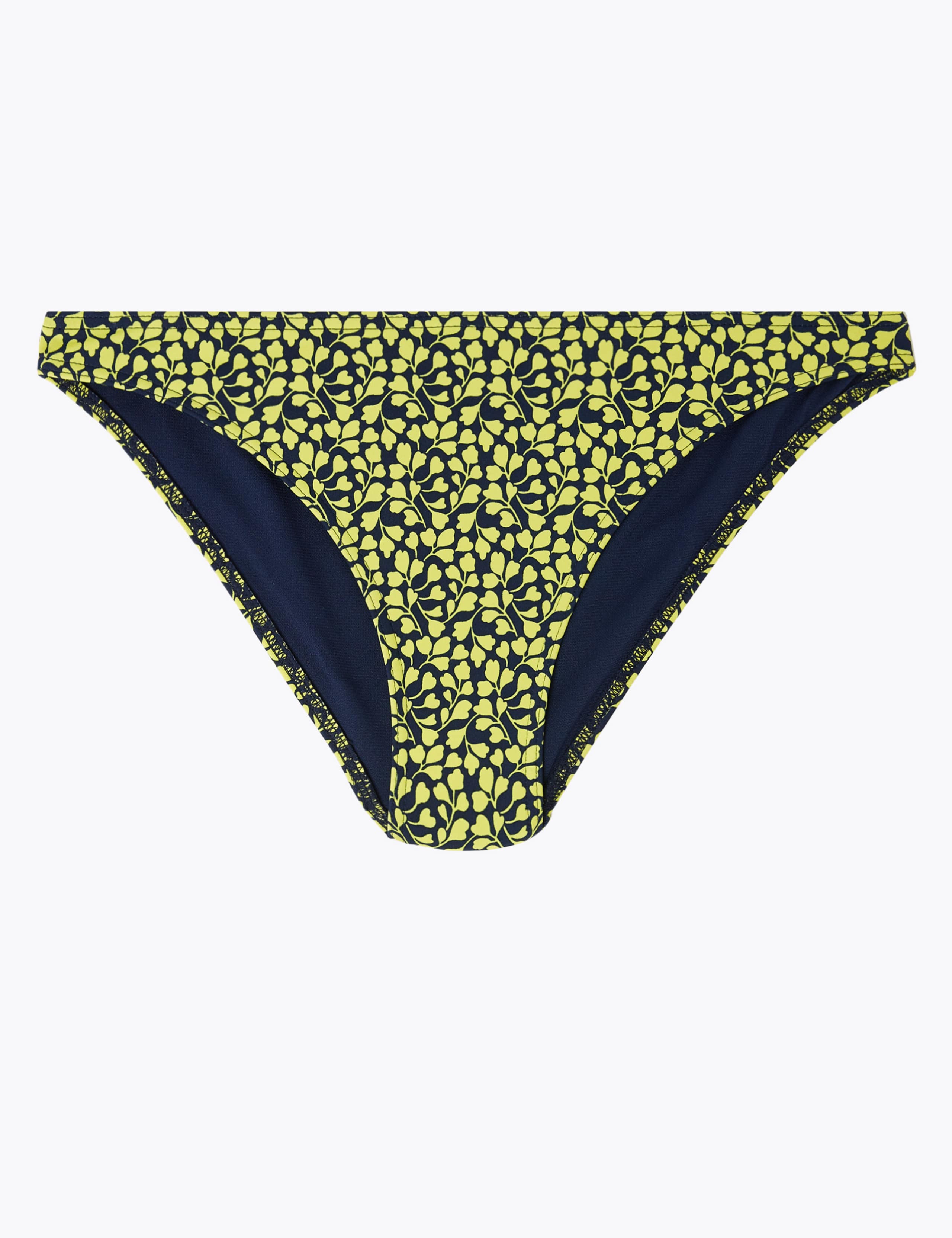 Mini Leaf Print Brazilian Bikini Bottoms 1 of 1