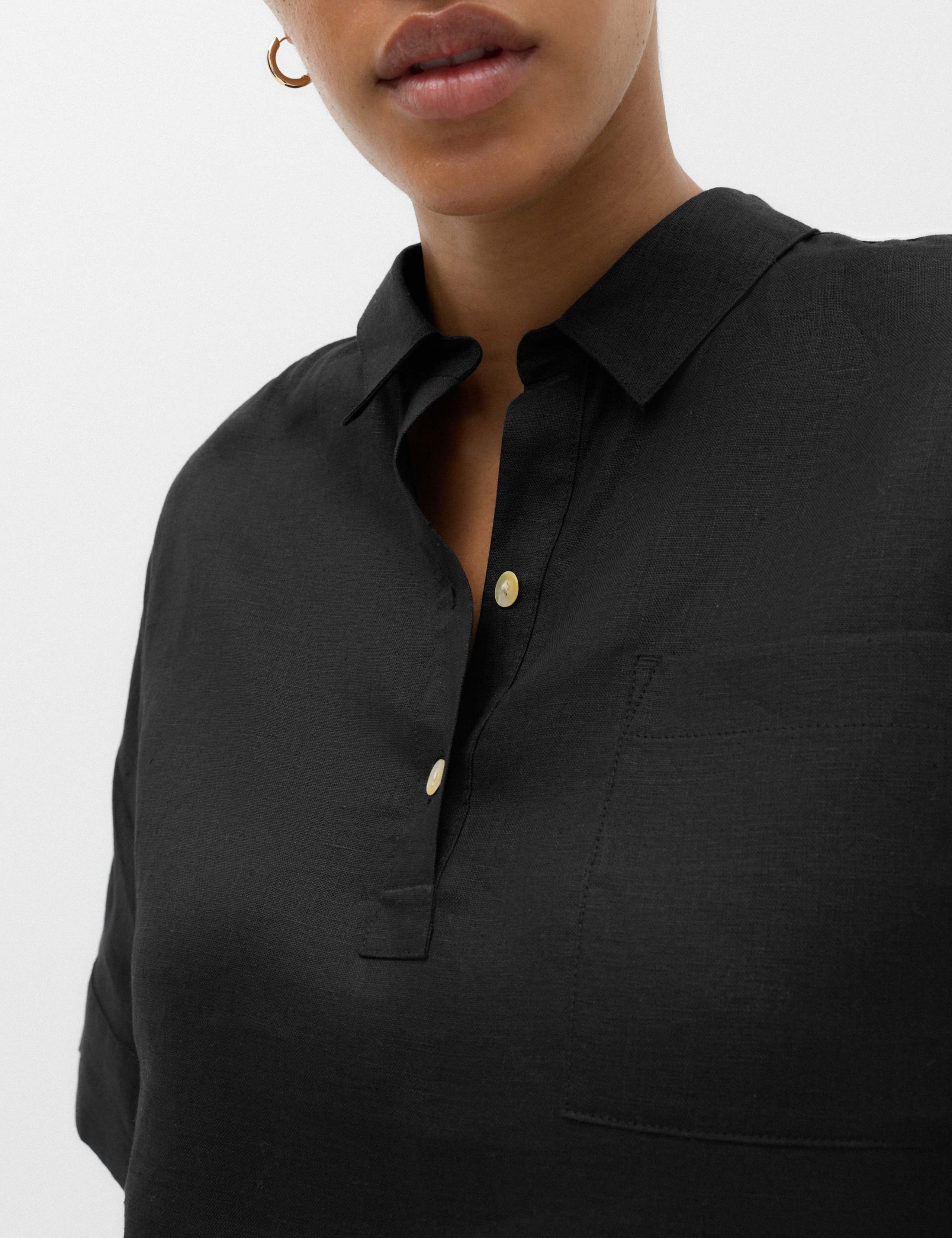 Pure Linen V-Neck Relaxed Top 3 of 4