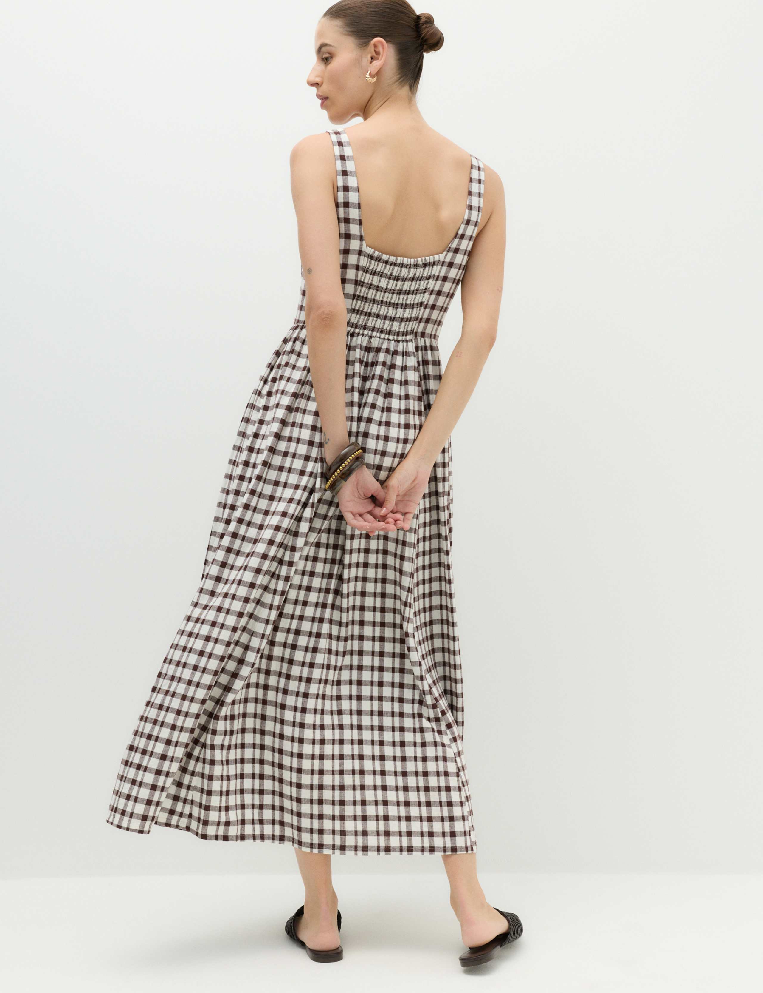 Linen Rich Printed Scoop Neck Corset Dress 5 of 7