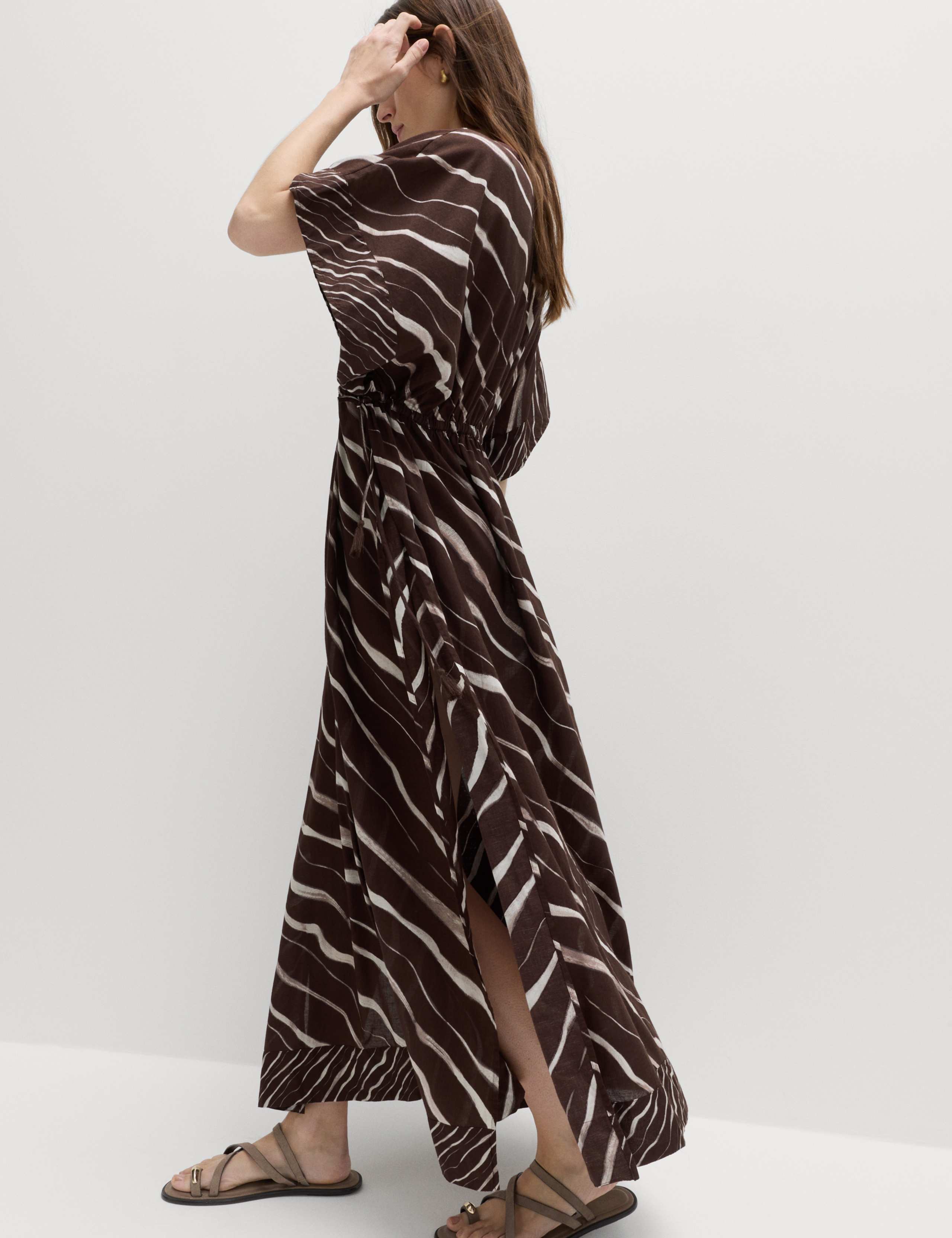Pure Cotton Animal Print Maxi Kaftan 4 of 6