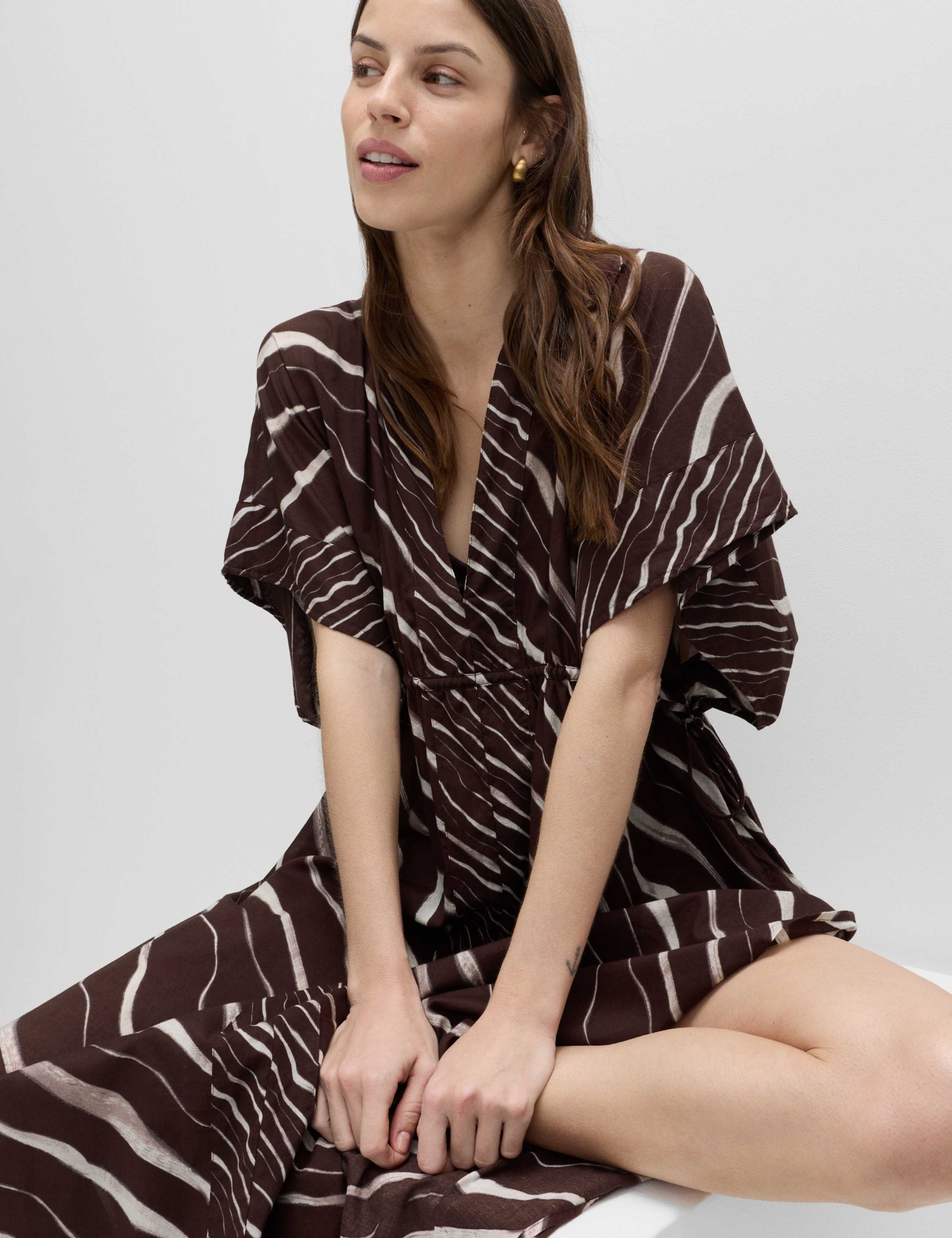 Pure Cotton Animal Print Maxi Kaftan 5 of 6