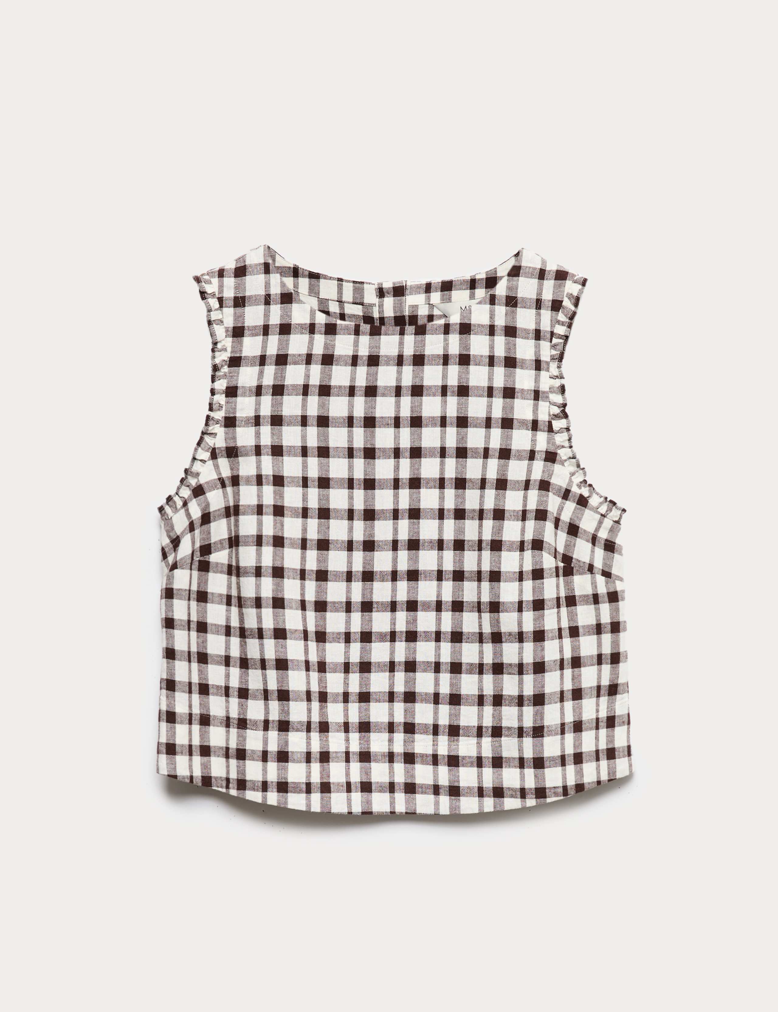 Linen Rich Gingham Vest Top 2 of 6