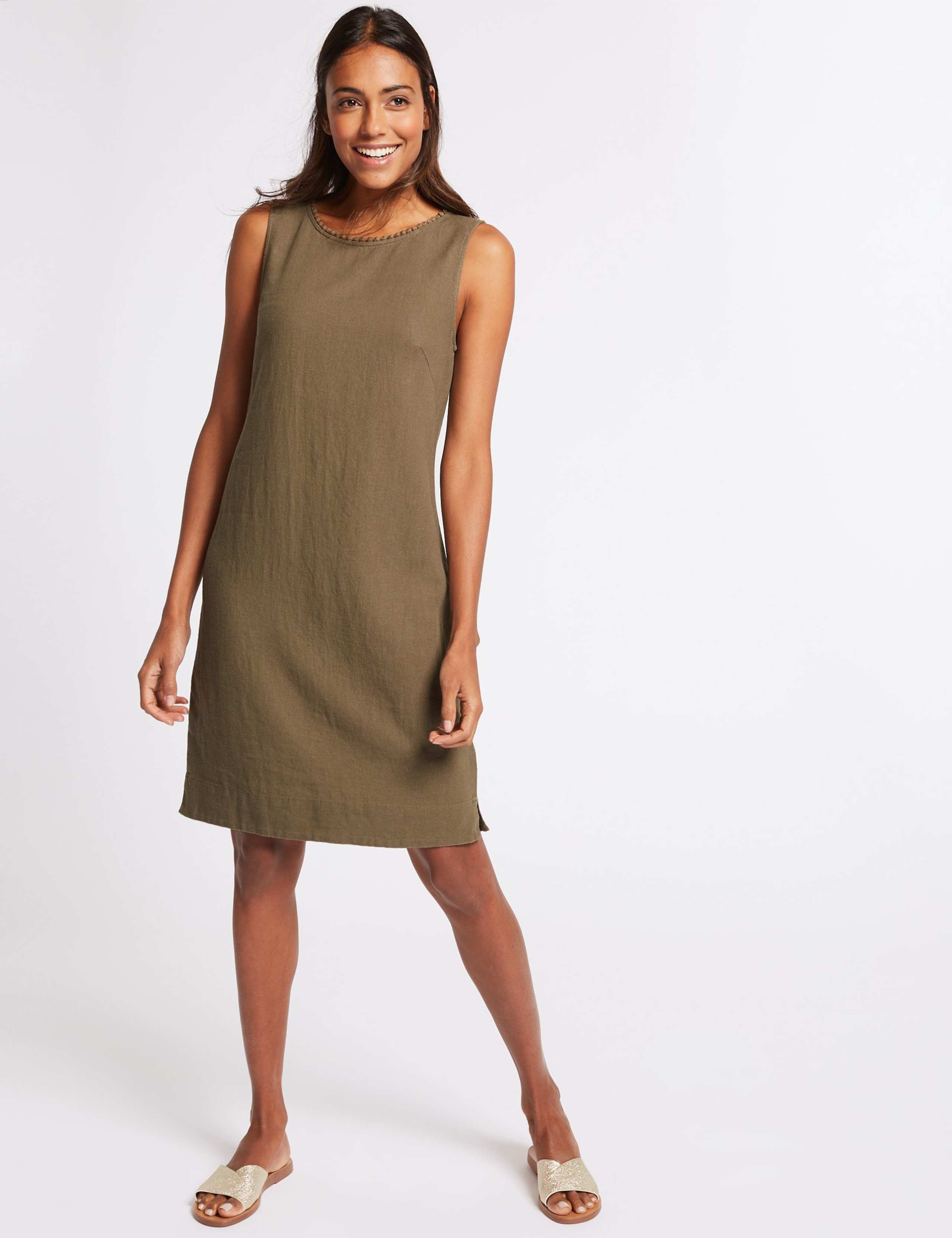 Linen Blend Tunic Dress 1 of 4