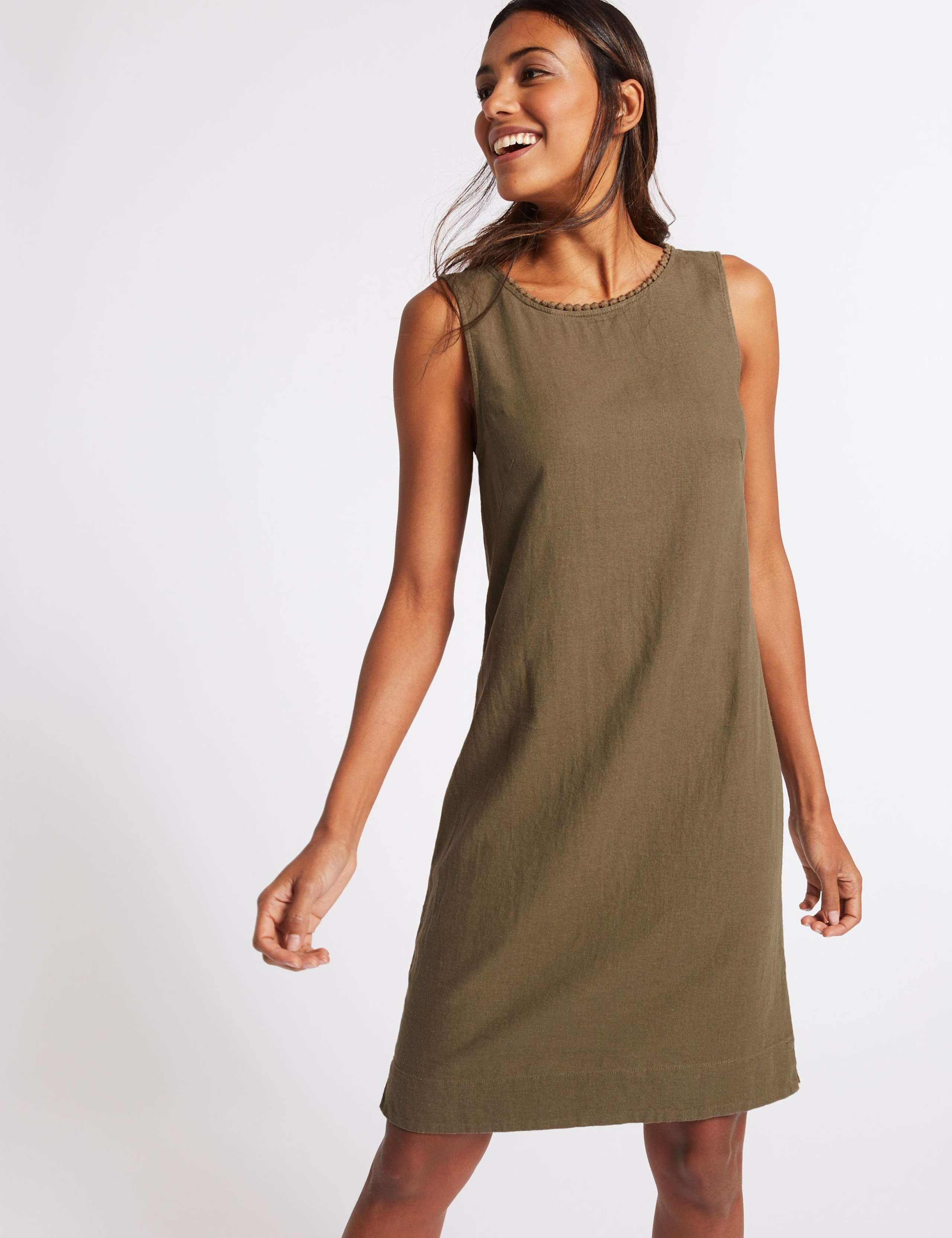 Linen Blend Tunic Dress 3 of 4