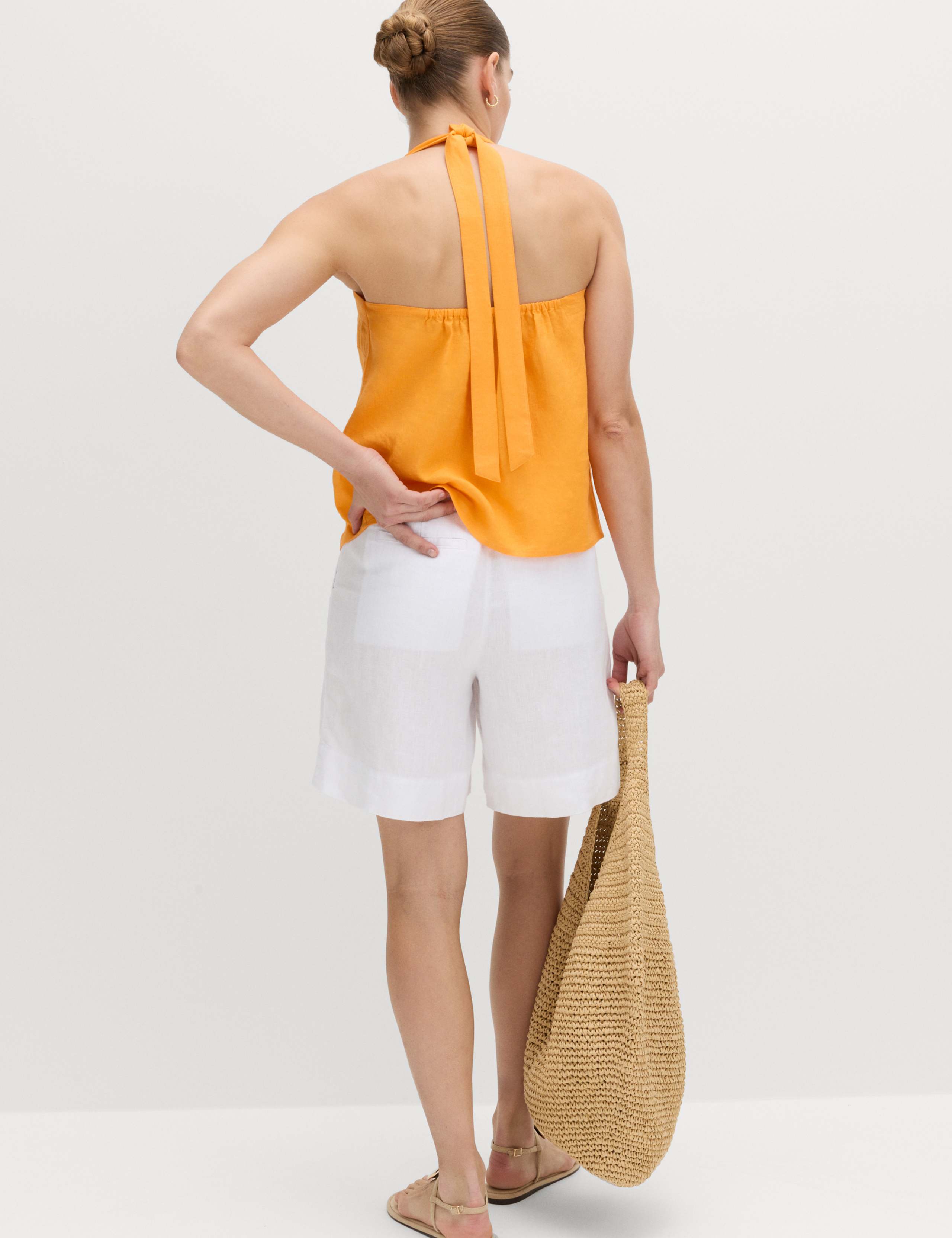 Linen Rich Halter Neck Top 3 of 5
