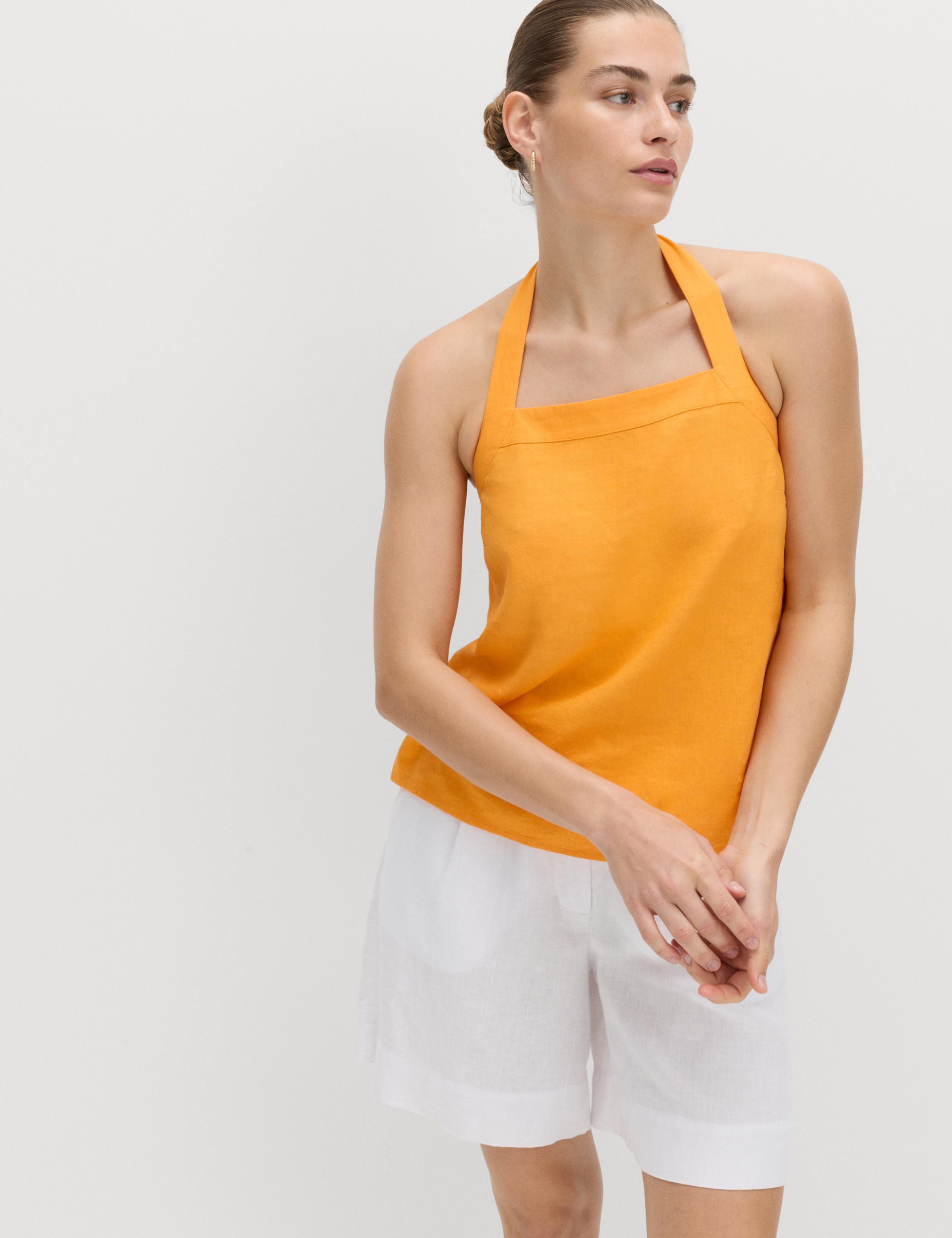 Linen Rich Halter Neck Top 4 of 5