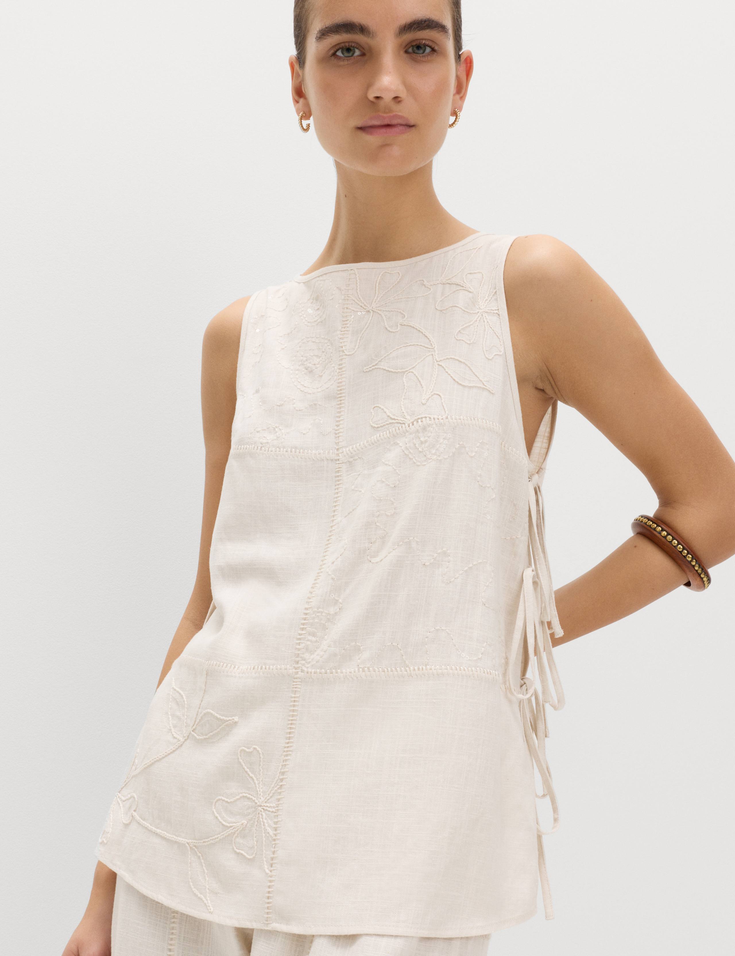 Patchwork Tie Side Vest with Linen 5 of 7