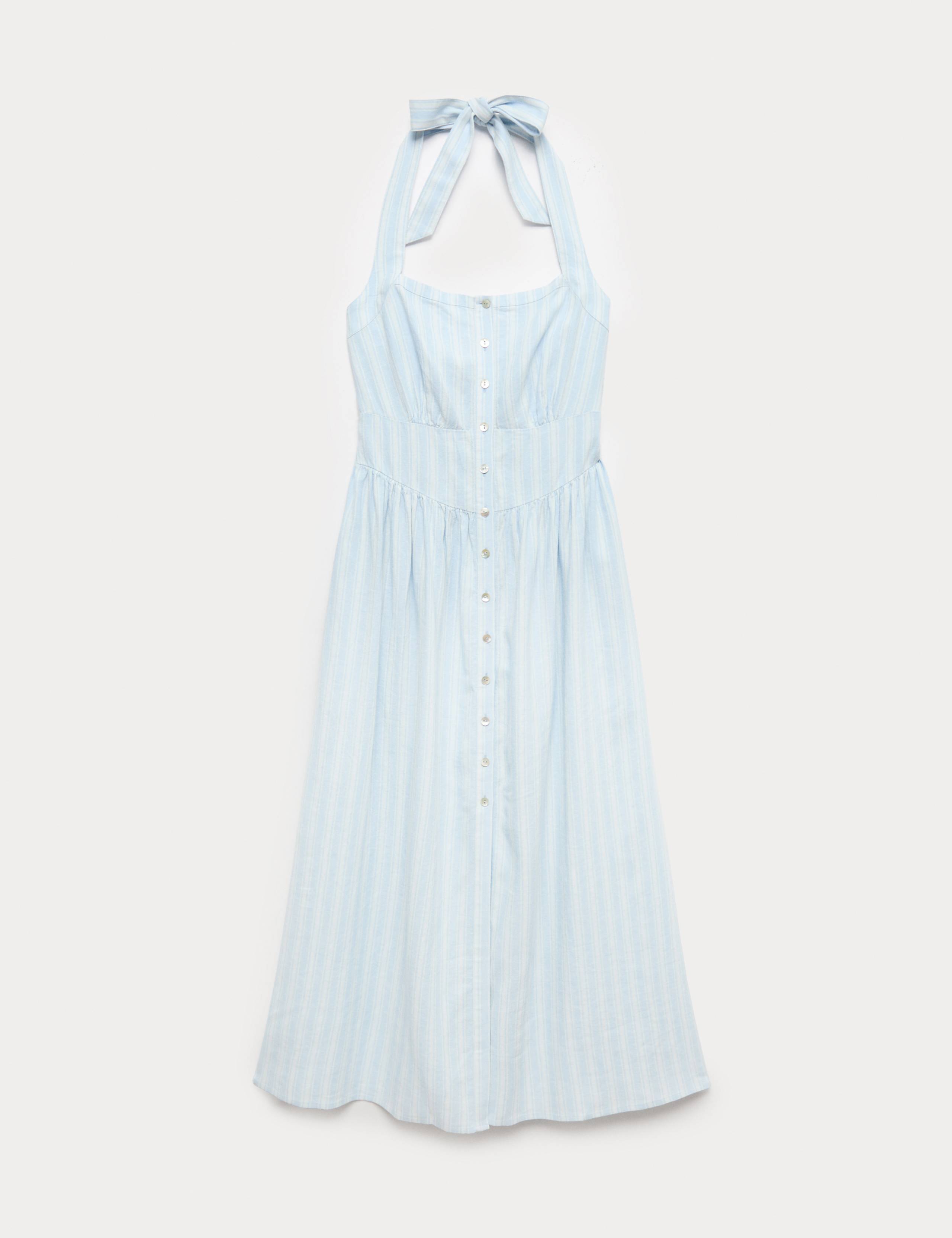 Linen Rich Halterneck Maxi Dress 2 of 5
